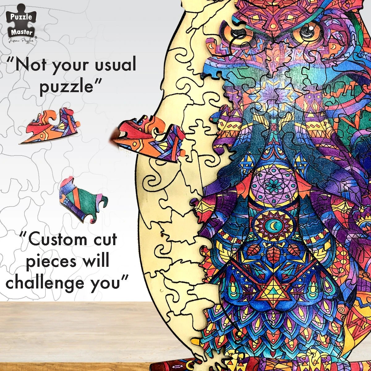 5 Puzzle Master 130 Piece Wooden Jigsaw Puzzle, Owl, 5 of 9