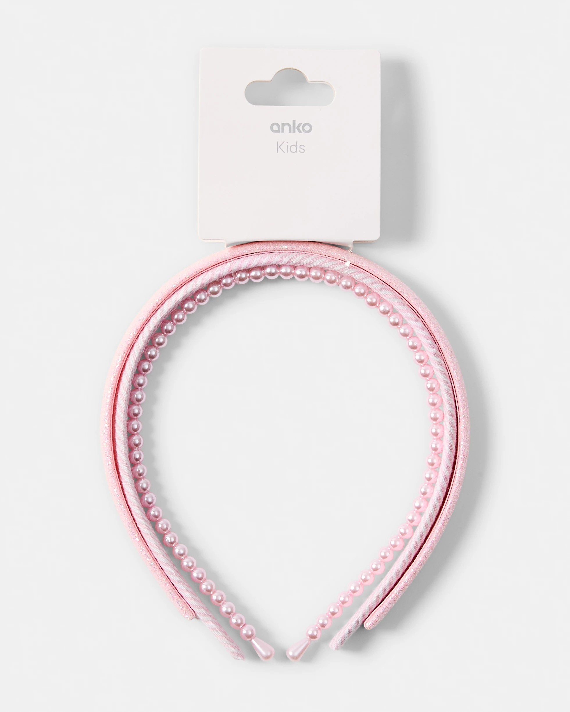 4 3 Pack Faux Pearl Headbands - Pink, 4 of 4