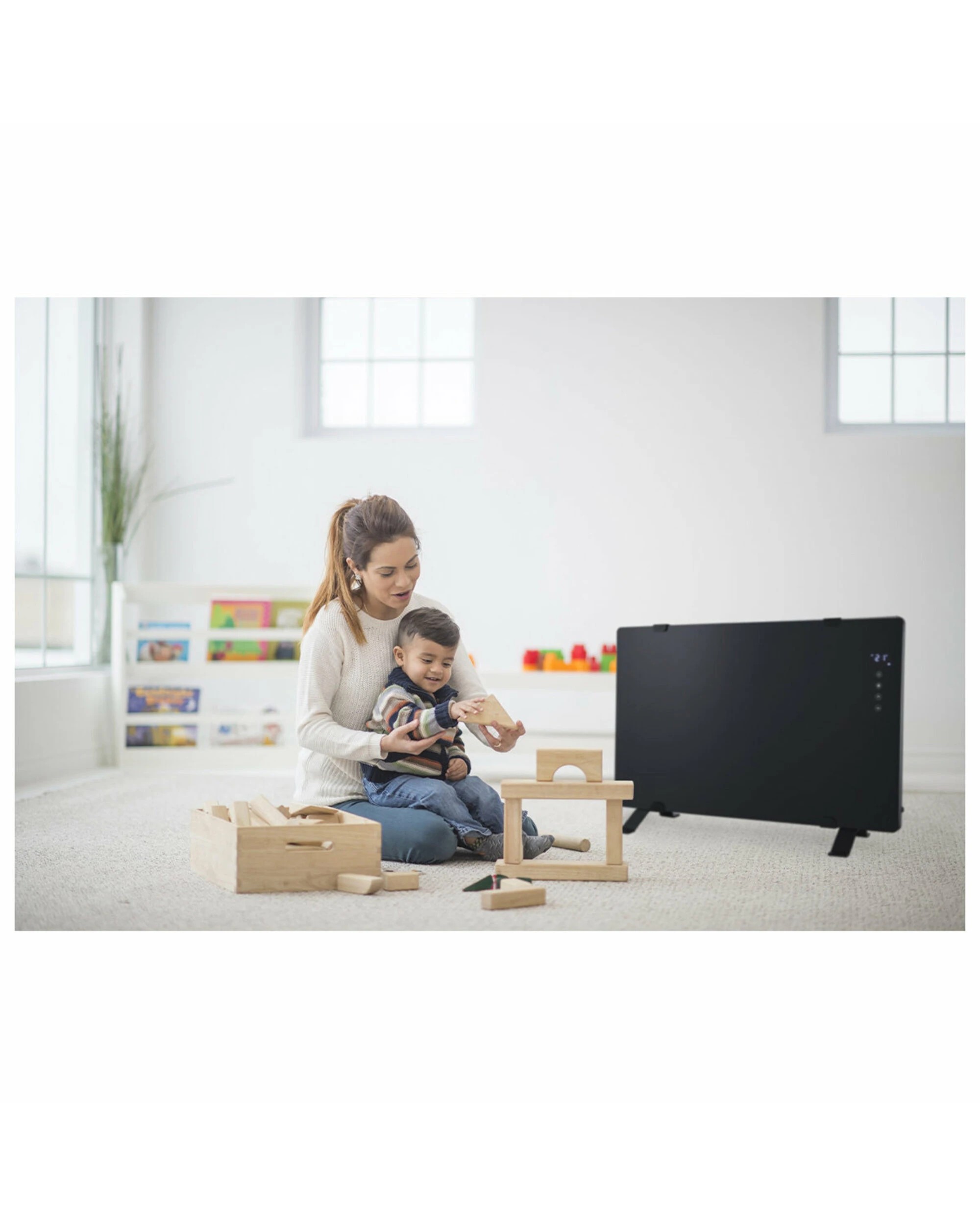 2 Rinnai BEPH Series 1000W Black Glass Electric Panel Heater, 2 of 4