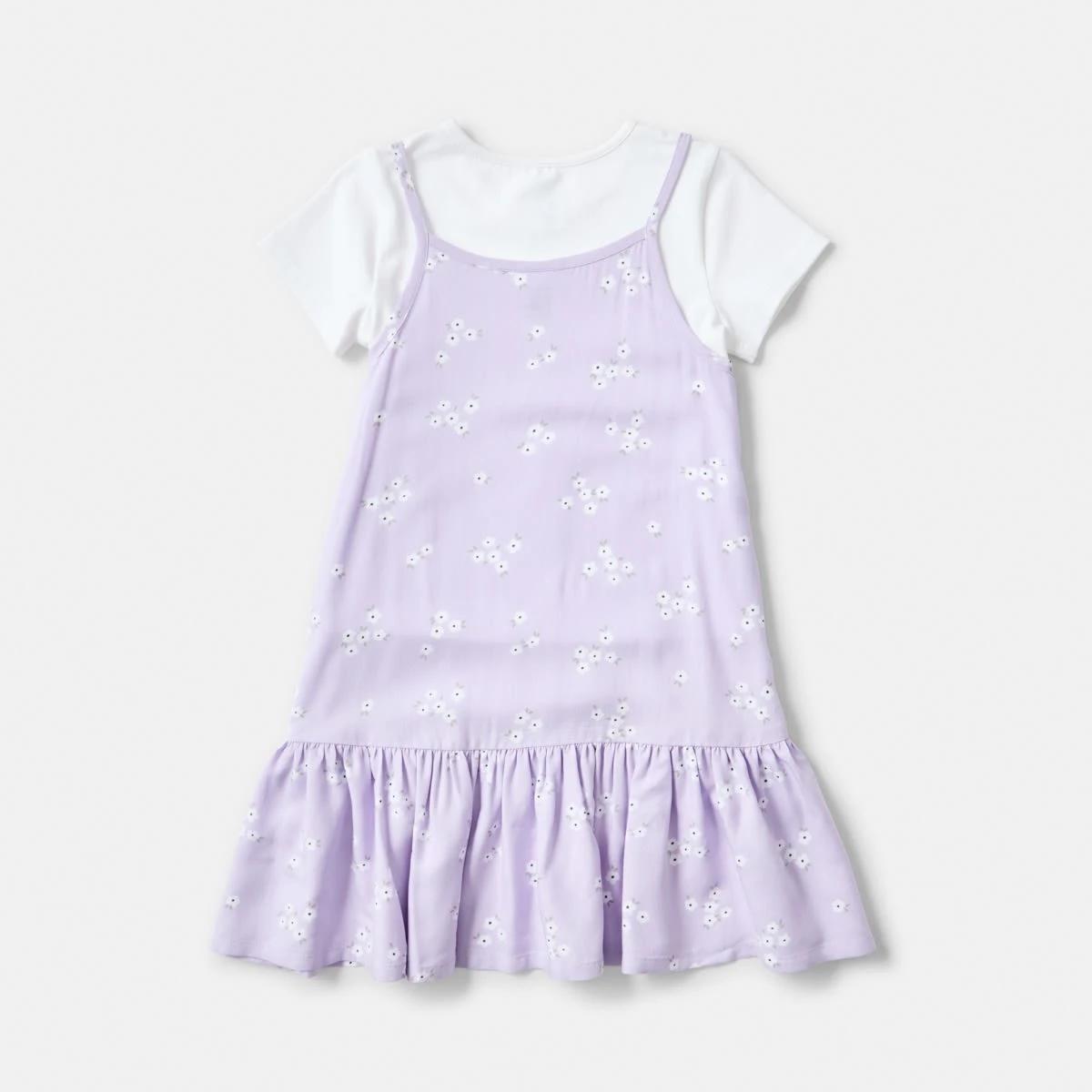7 2 Piece T-shirt and Dress Set Pur Floral, 7 of 7