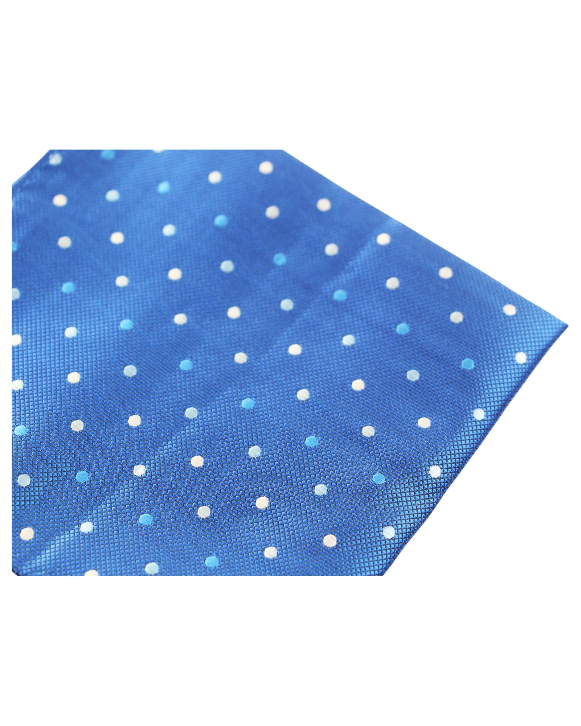 2 Zasel Mens Blue Small Polka Dot Silk Pocket Square - Multi - Multi, 2 of 3