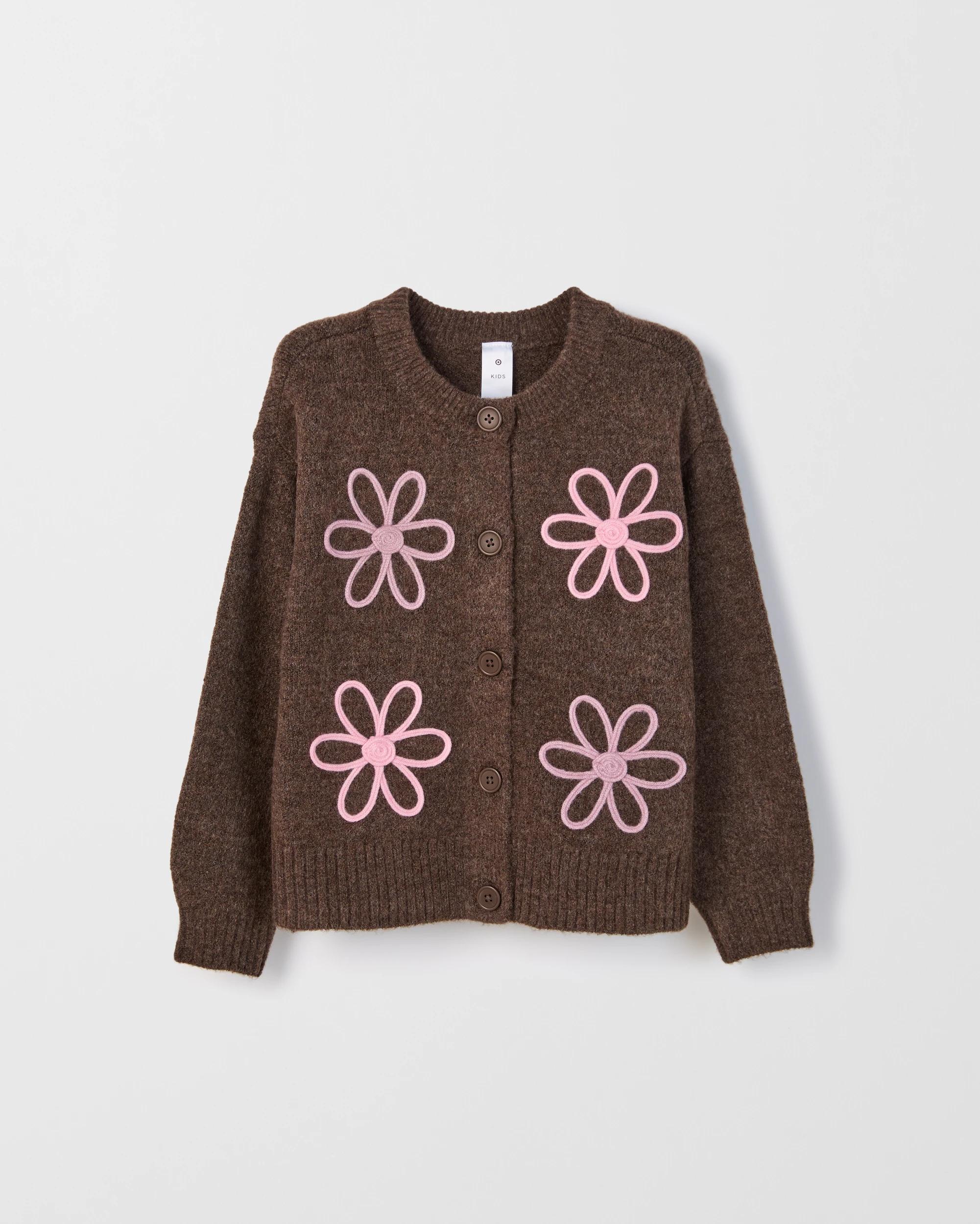 6 Target Kids Button Through Boxy Knit Cardigan BROWN, 6 of 7