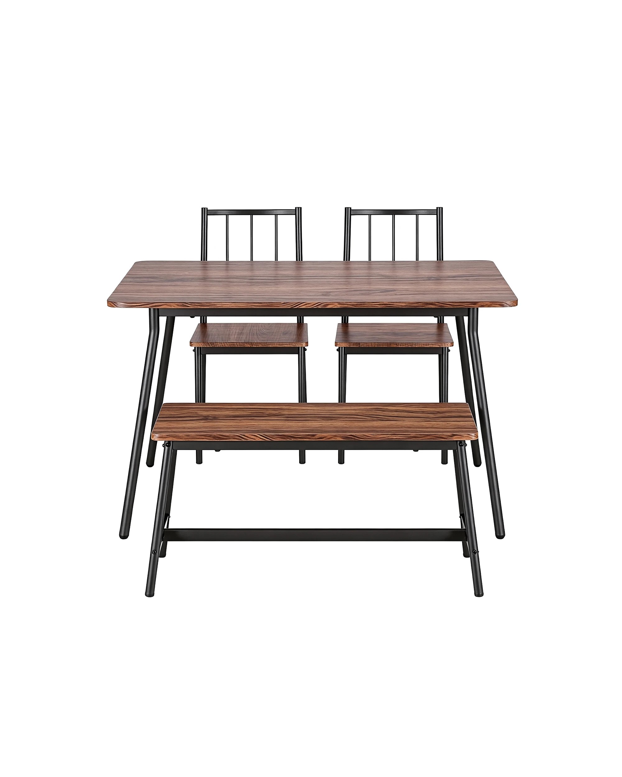3 Artiss Dining Table and Chairs Set of 4 Bench Kitchen Furniture Rustic - Multi, 3 of 10