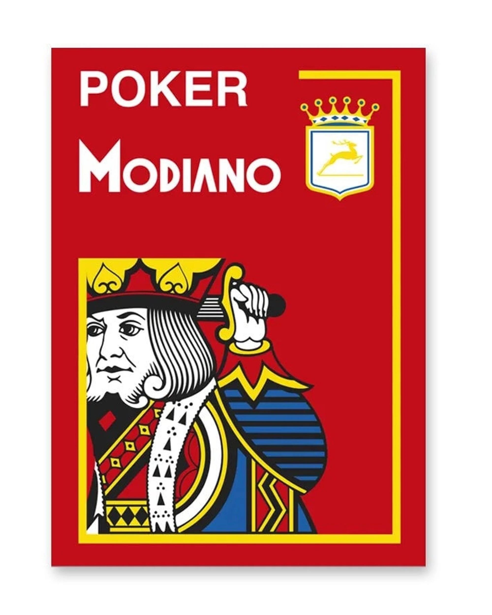 1 Modiano Poker 100% Plastic 4 Index Jumbo Red Cards - Red, 1 of 3