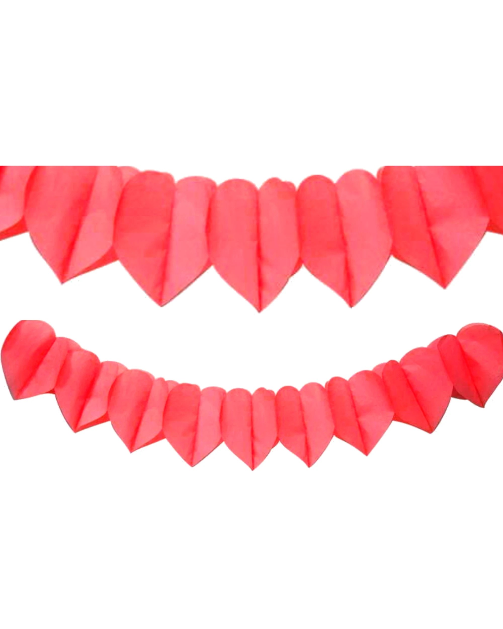 1 Partyrama Heart Tissue Paper Garland Banner - Red, 1 of 1