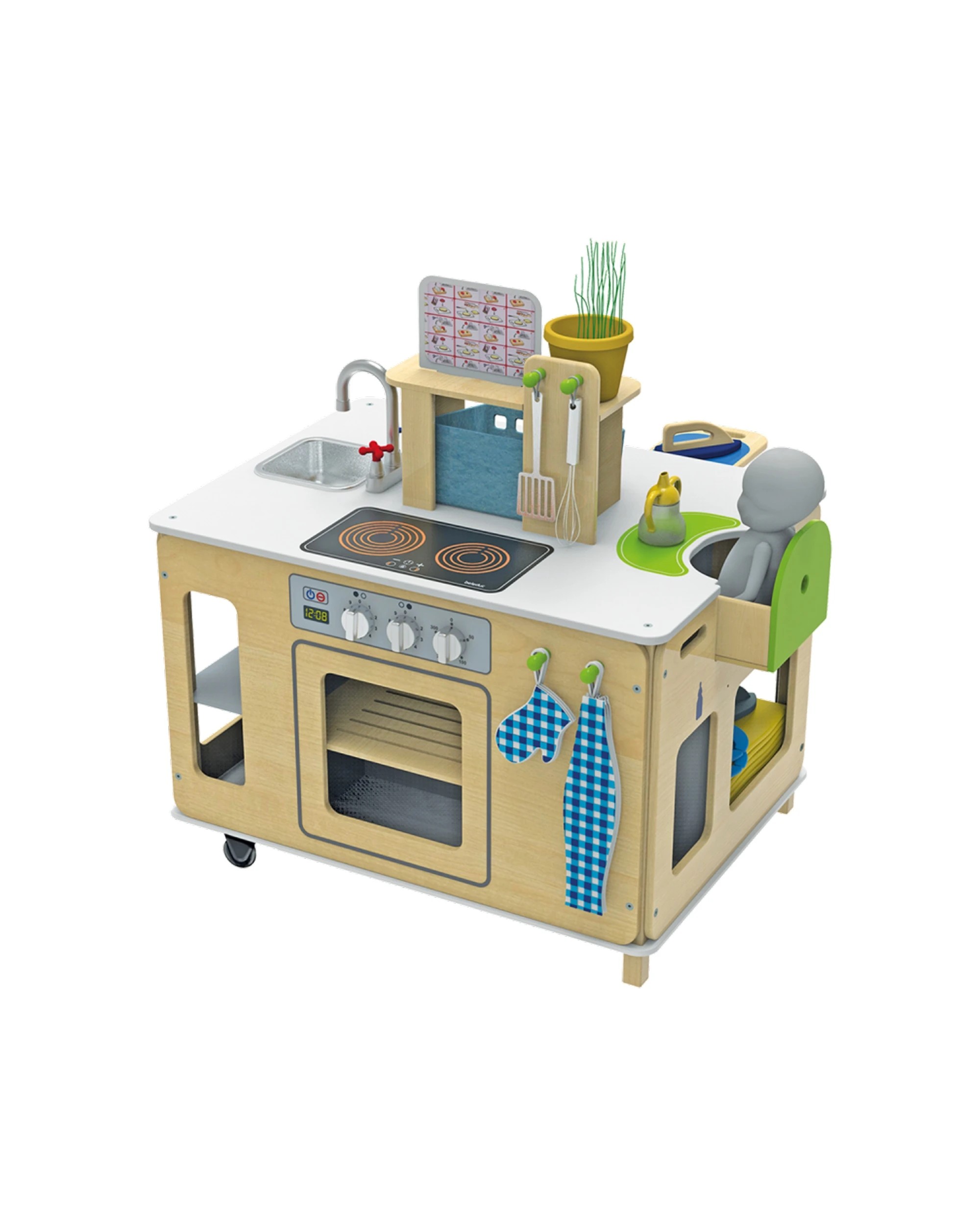 1 Beleduc All in One Home Kitchen Cooking Cleaning Laundry Role Play Centre - Multi, 1 of 6