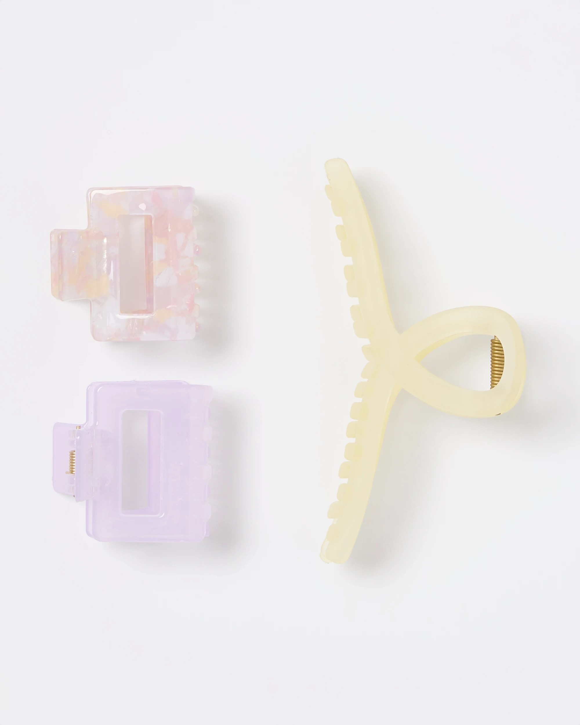 1 3 Pack Pastel Claw Hair Clips, 1 of 3