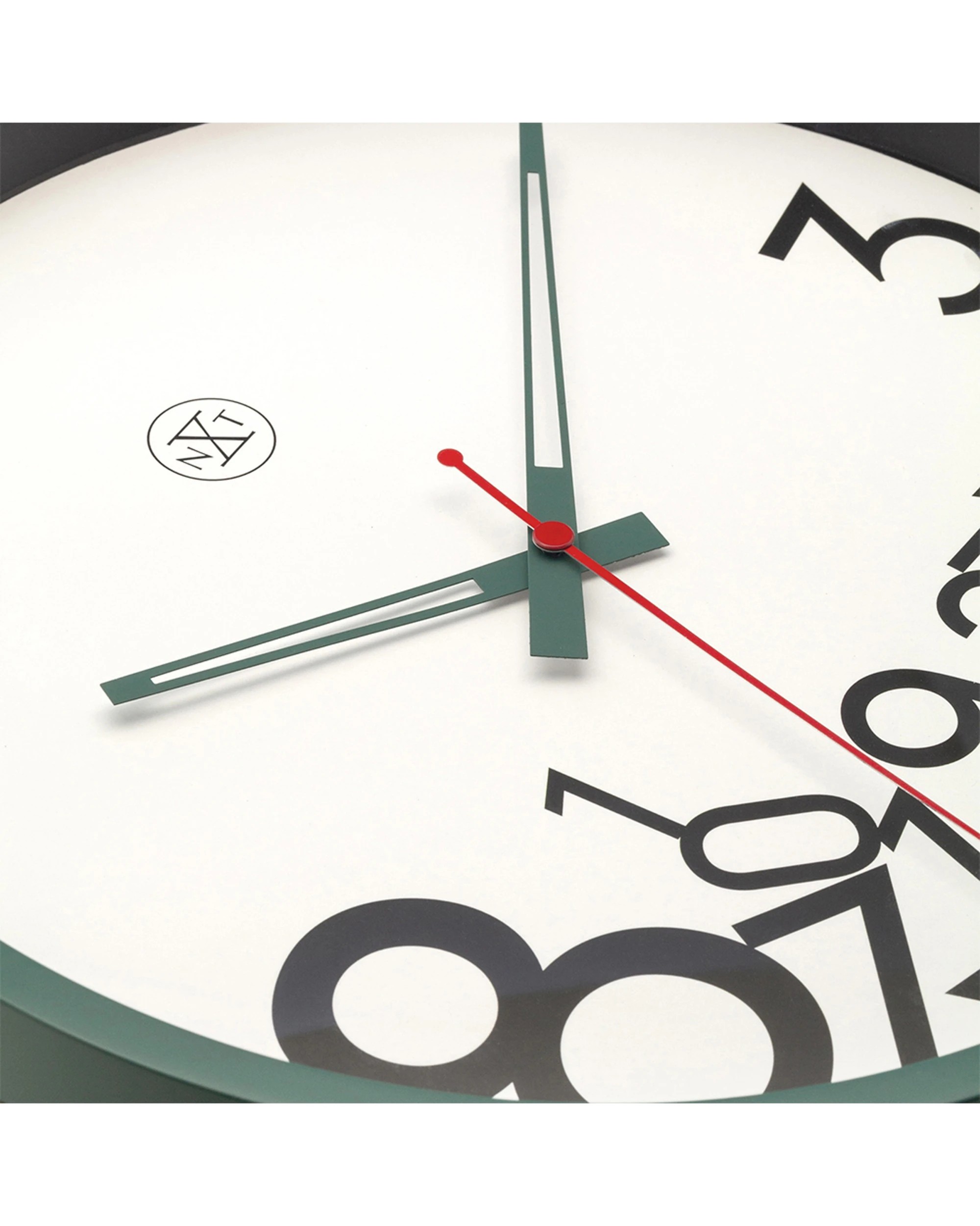 4 NexTime 30cm Wall Clock - Dropped Numbers Design - Green, 4 of 5
