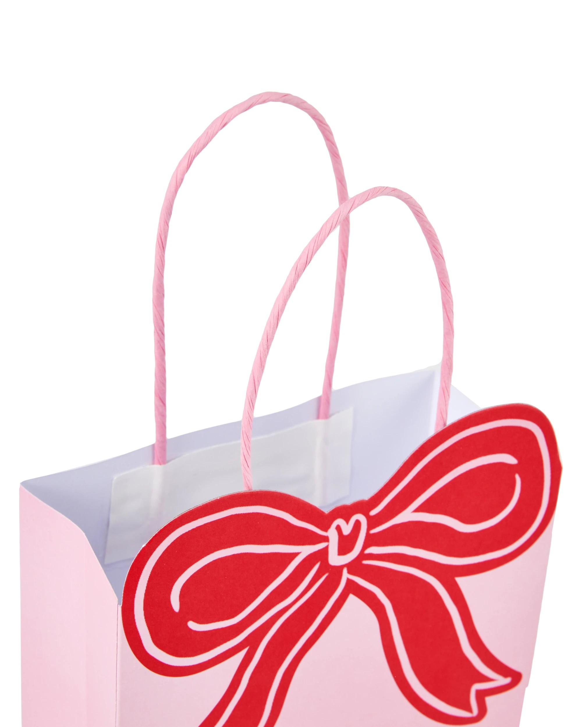 4 8 Piece Pink and Red Bow Shaped Loot Bag, 4 of 6