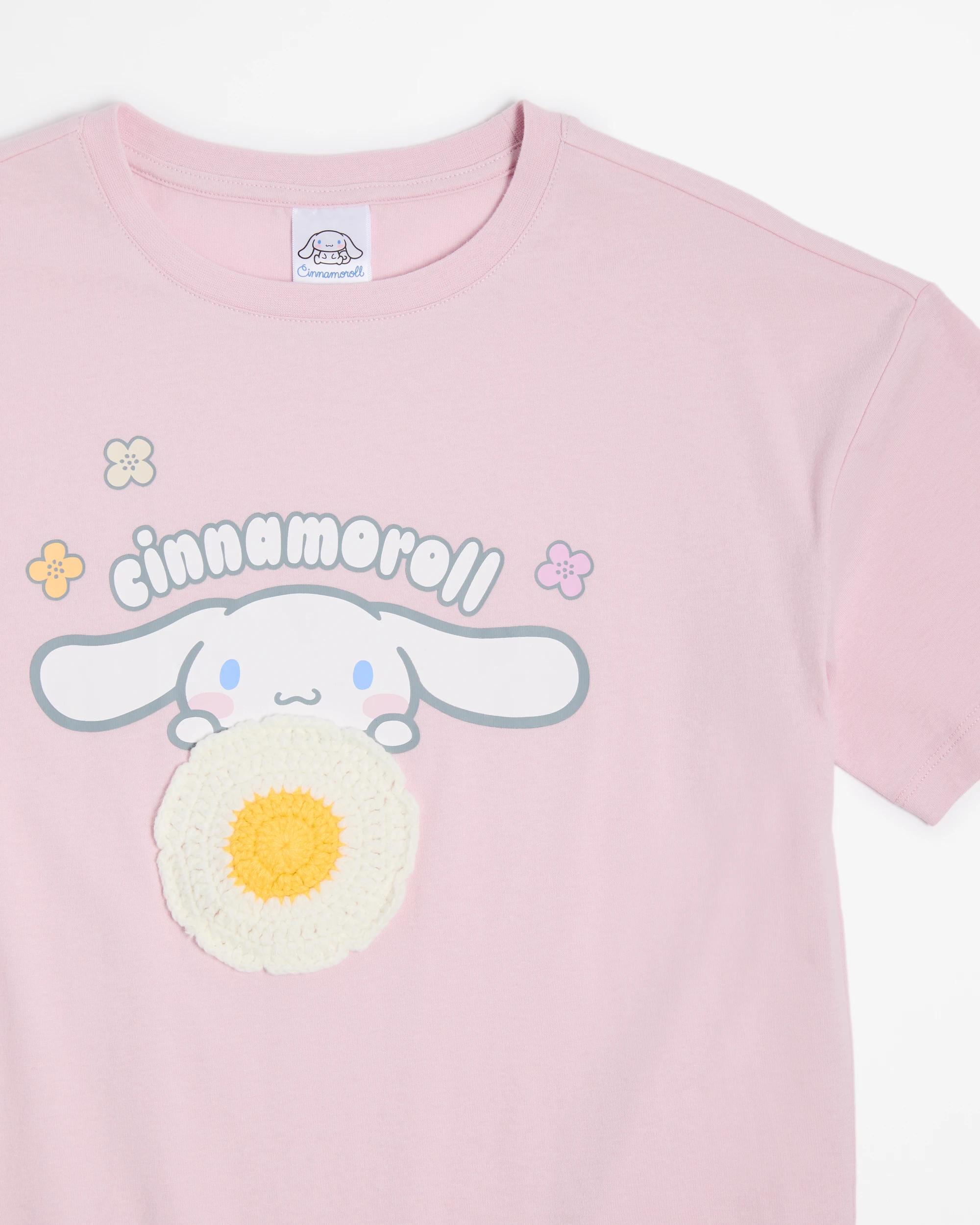 2 Hello Kitty Cinnamonroll Crochet Print T-shirt PINK, 2 of 3