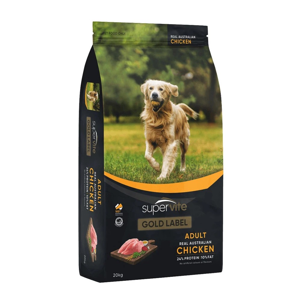 1 Supervite Gold Label Adult Real Australian Chicken Dry Dog Food  20 Kg, 1 of 1