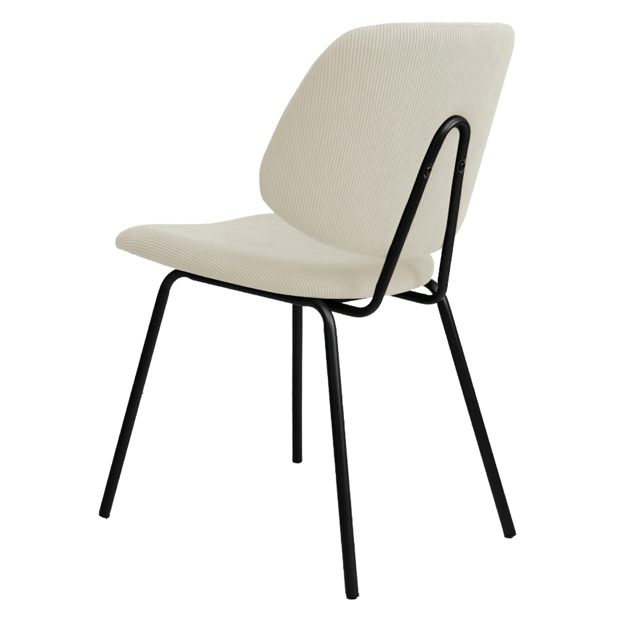 5 Levede 4x Dining Chairs Vintage Retro Soft Corduroy Kitchen Padded Seat - White - White, 5 of 9