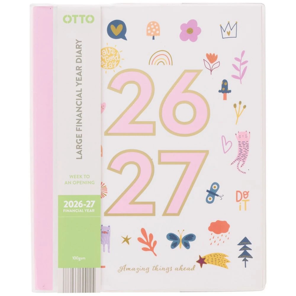 1 Otto Whimsy Diary FY26/27 White, 1 of 8