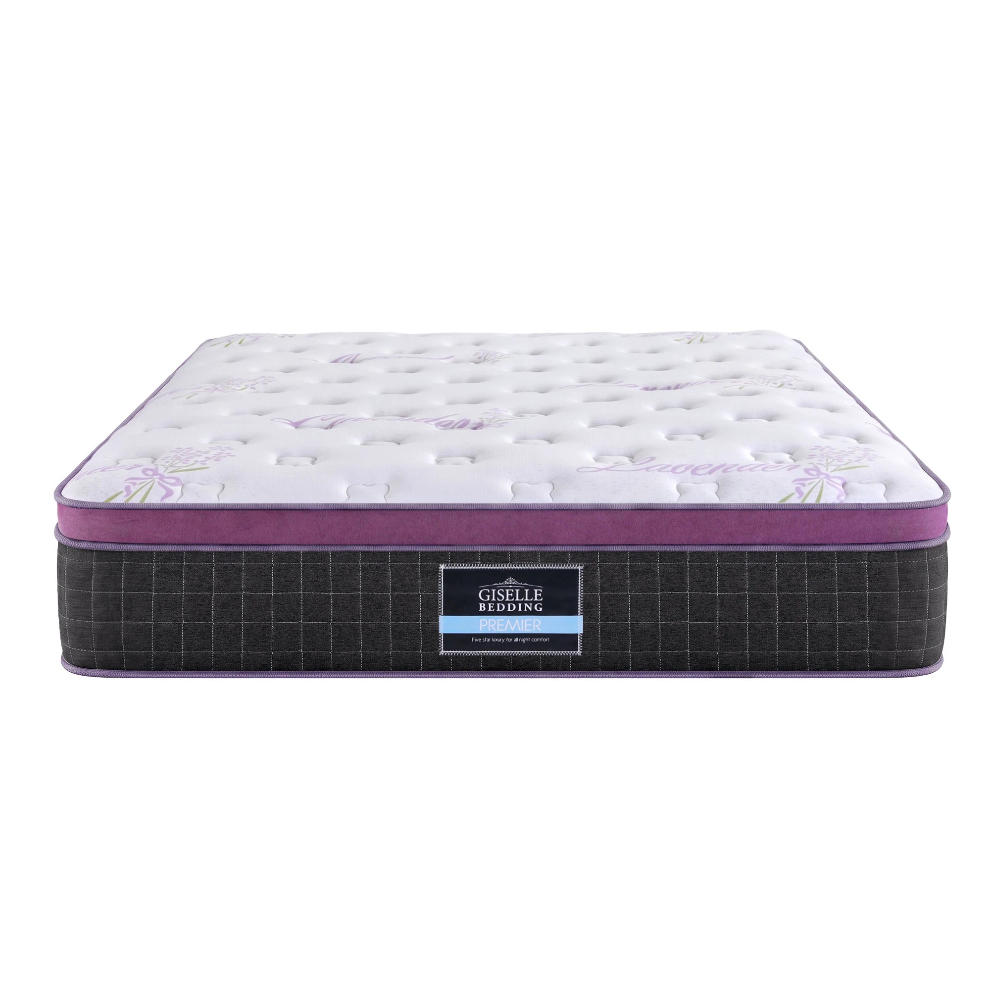 1 Giselle Bedding Euro Top Mattress Firm Pocket Spring Edge Support - King Bed - Multi, 1 of 9