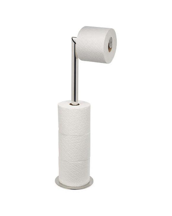 Joseph Joseph Easystore Luxe 2in1 Toilet Roll Stand Polished Stainless Steel 57cm - White