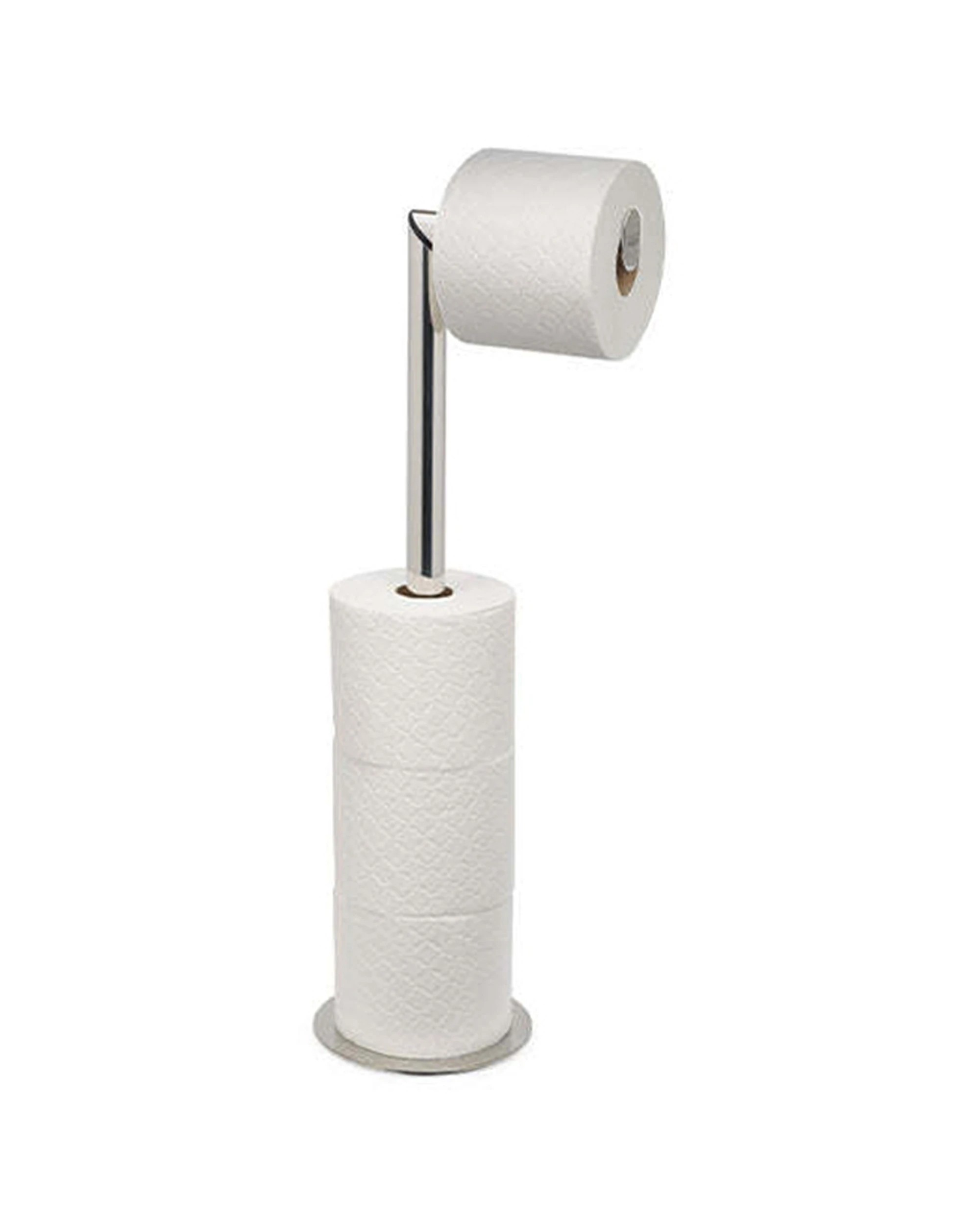 1 Joseph Joseph Easystore Luxe 2in1 Toilet Roll Stand Polished Stainless Steel 57cm - White, 1 of 6