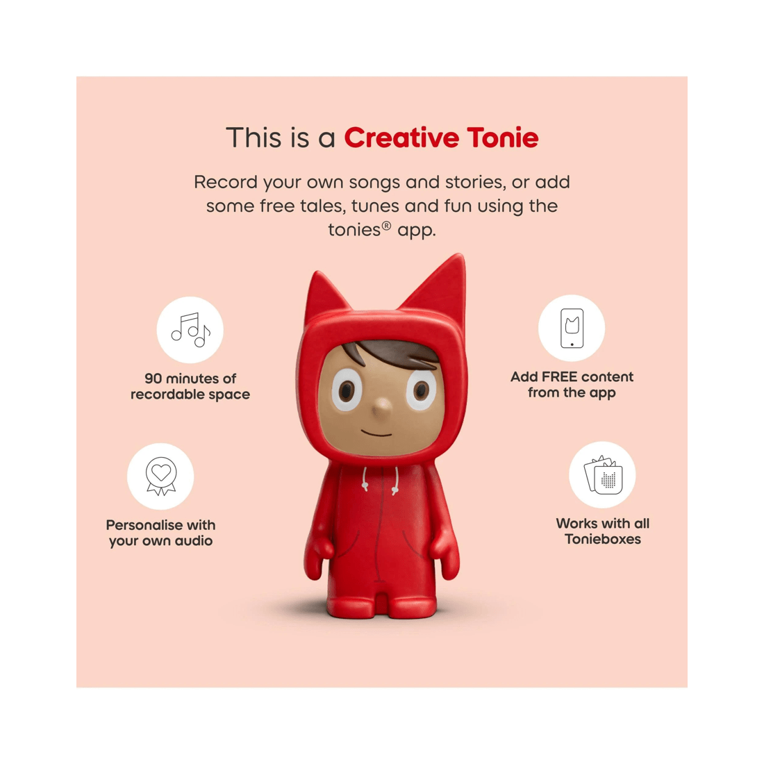 3 Tonies - Toniebox 2 Starter Set with Creative Tonie Rubie - Moon - Grey, 3 of 5