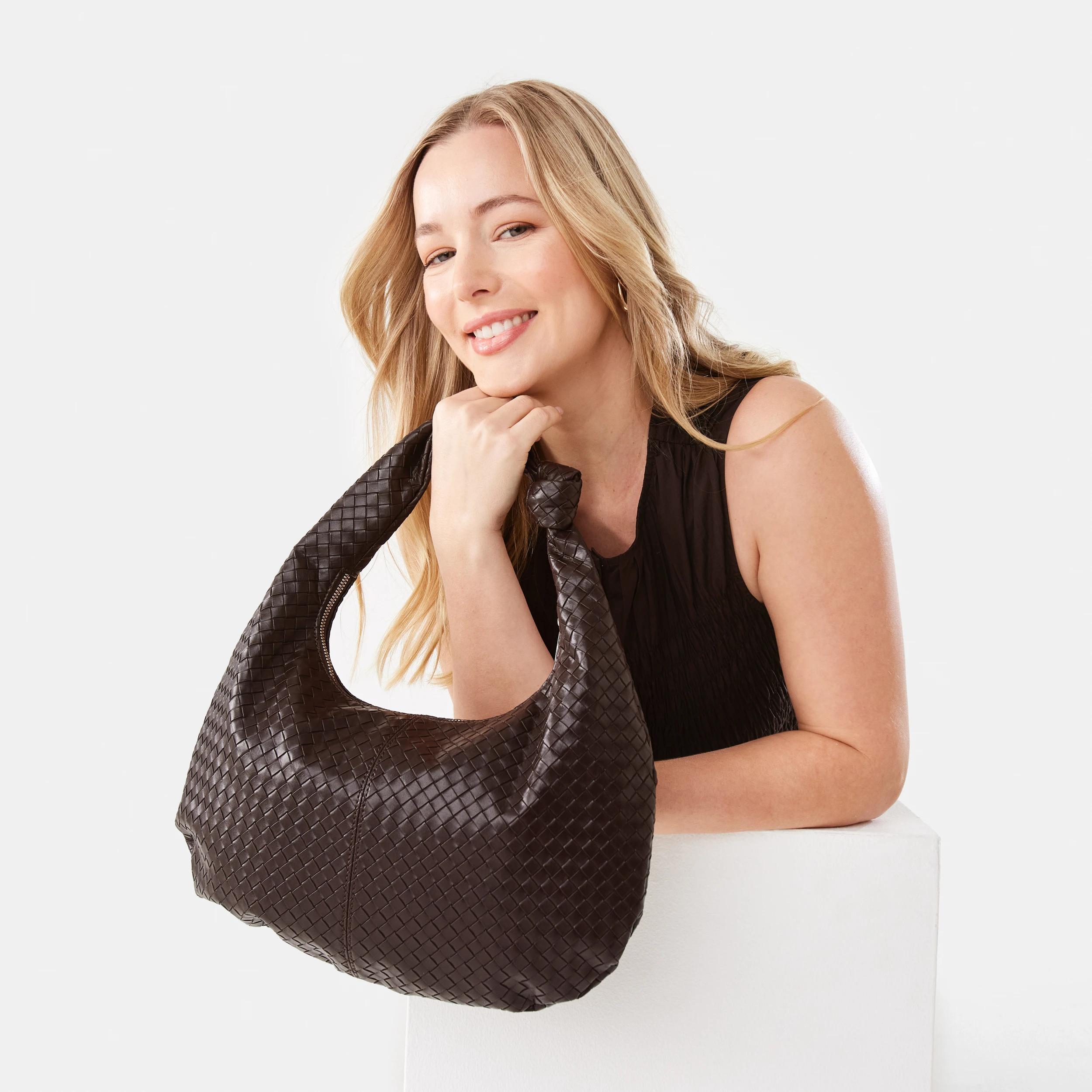 4 Weave Shoulder Bag CHOCOLATE PLUM, 4 of 8