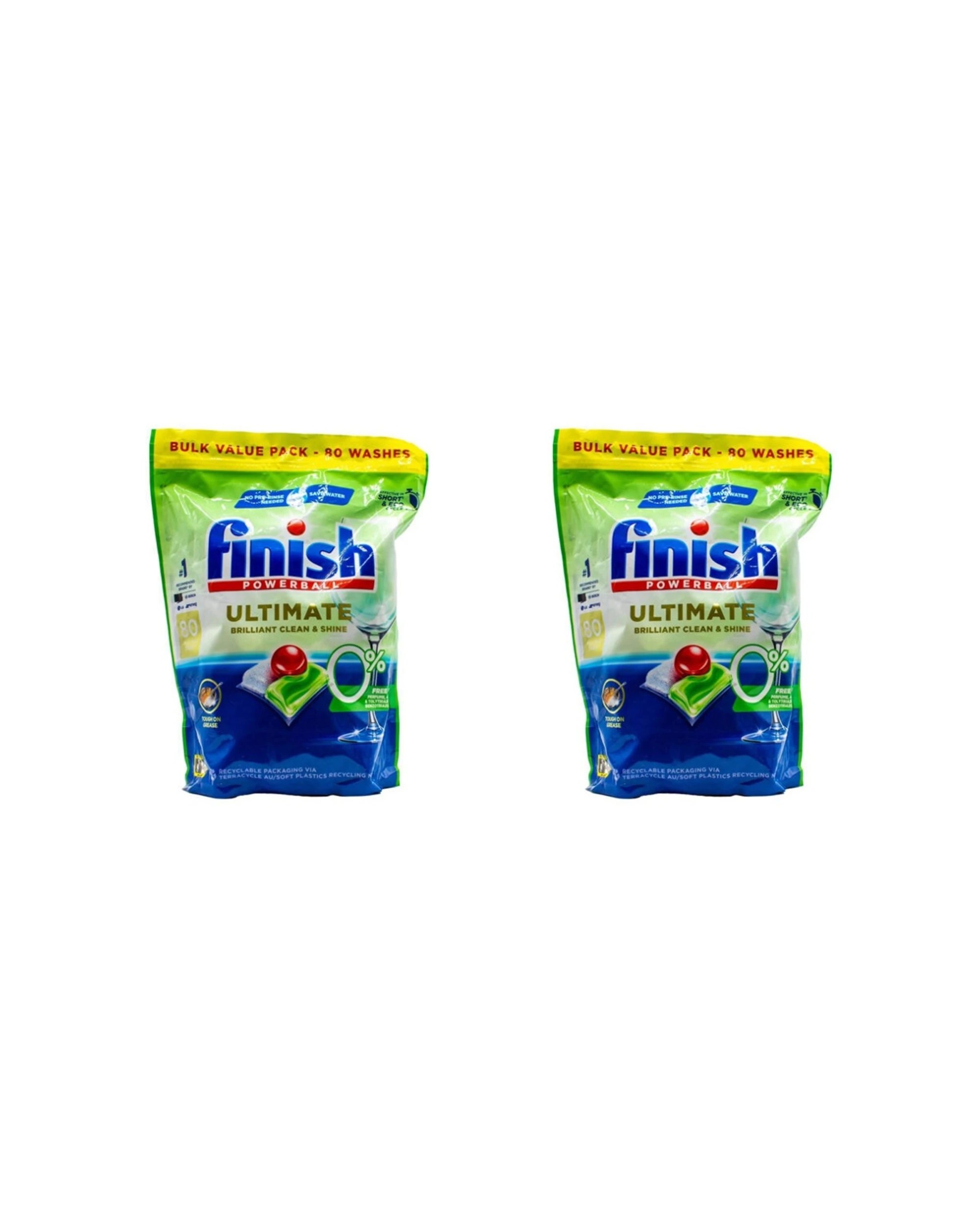 1 Finish Powerball Dishwasher Tablets 2 X 80pc Brilliant Shine Formula Ultimate, 1 of 3