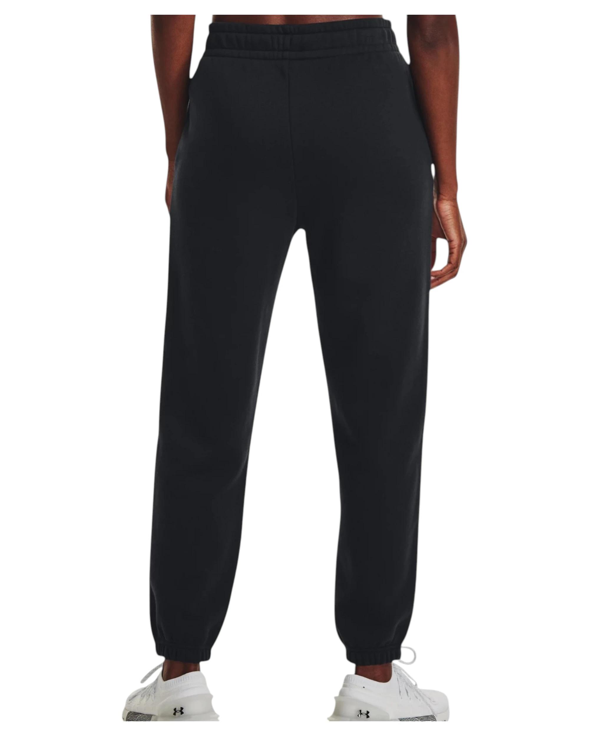 2 Under Armour Womens Icon Essential Fleece Joggers Black/ White Trackies BLACK, 2 of 6