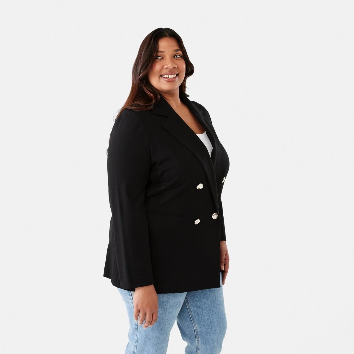 3 Curve Ponte Blazer Black, 3 of 8