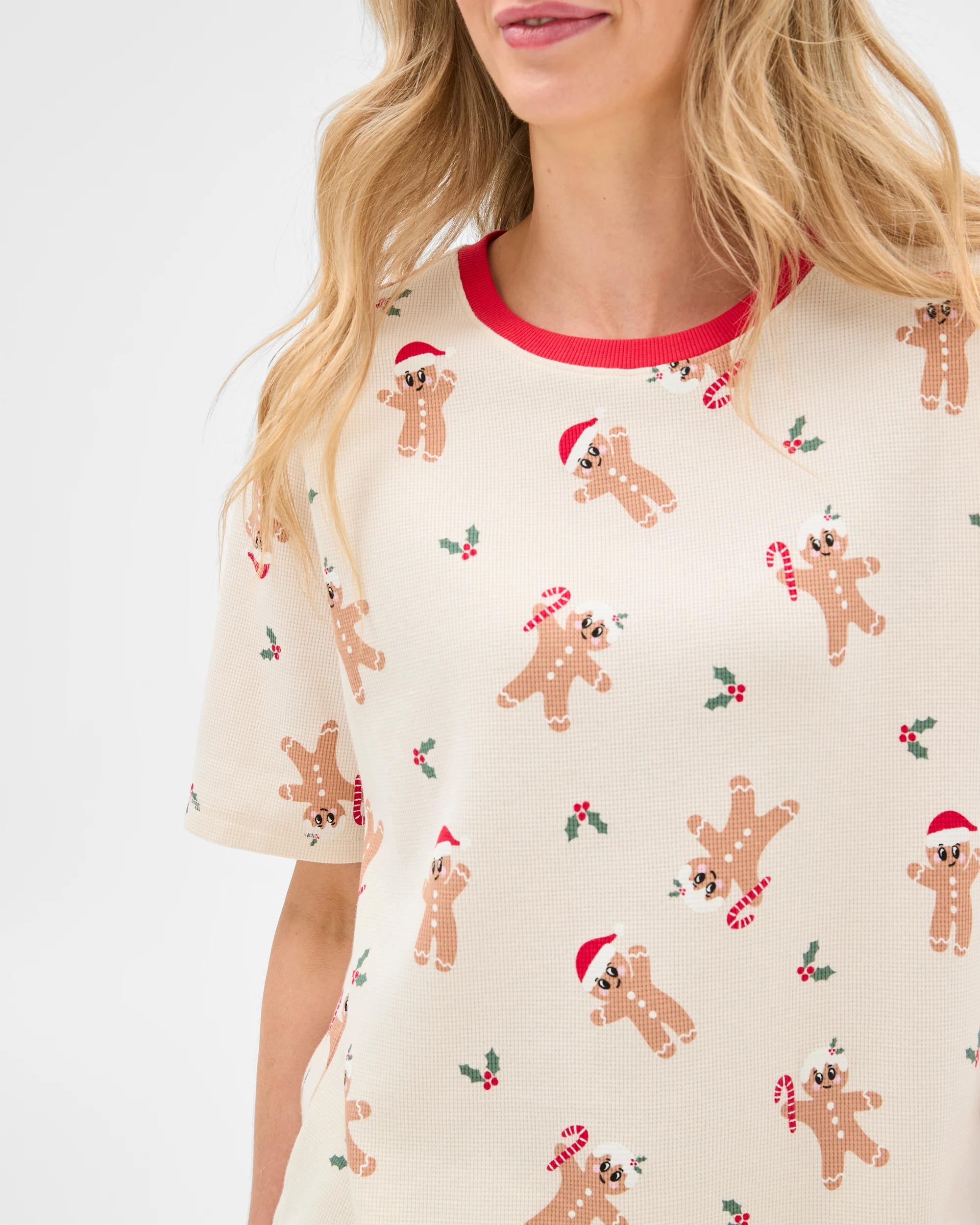 6 Target Family Matching Christmas Gingerbread Australian Cotton Womens Waffle Pyjama Set GINGERBREAD, 6 of 8
