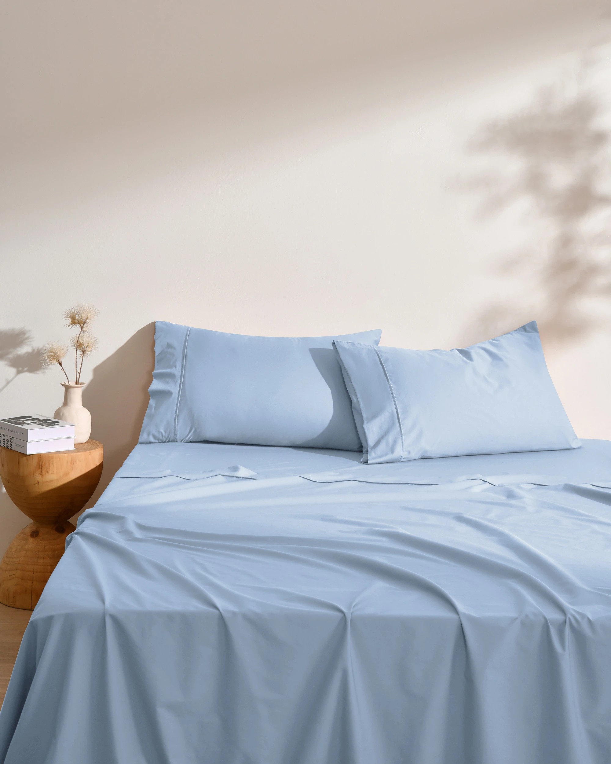 2 Dreamaker 250TC Cotton & Recycled Polyester Blend Sheet Set - Queen Bed - Pale Blue, 2 of 7