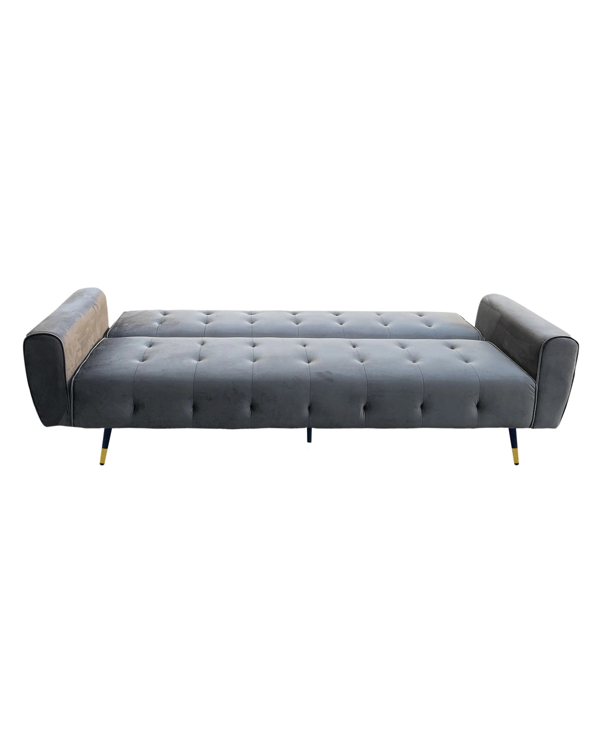 3 Ava Tufted Velvet Sofa Bed By Sarantino - Dark Grey, 3 of 9