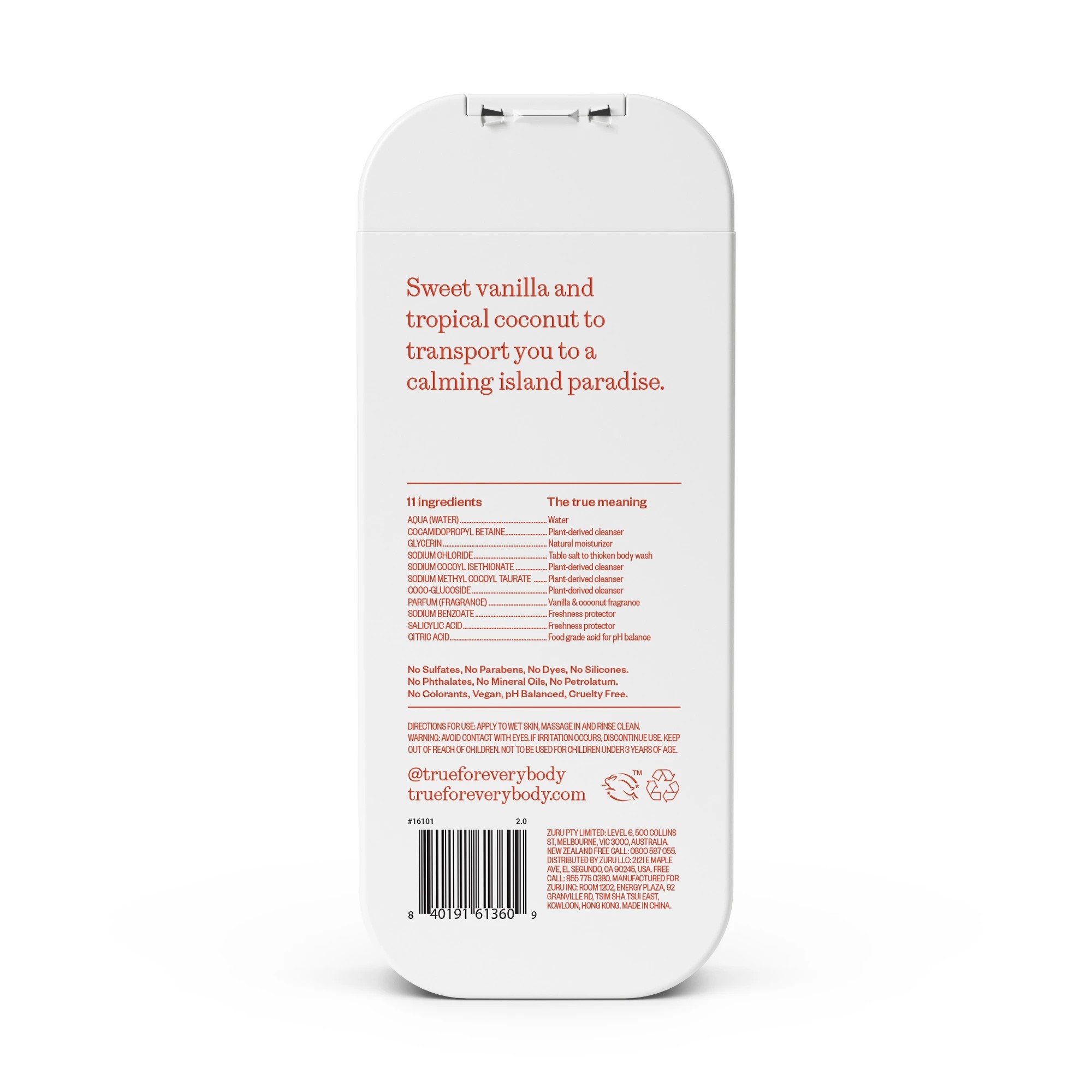 2 True Inc Moisturising Body Wash 532ml - Vanilla & Coconut, 2 of 9
