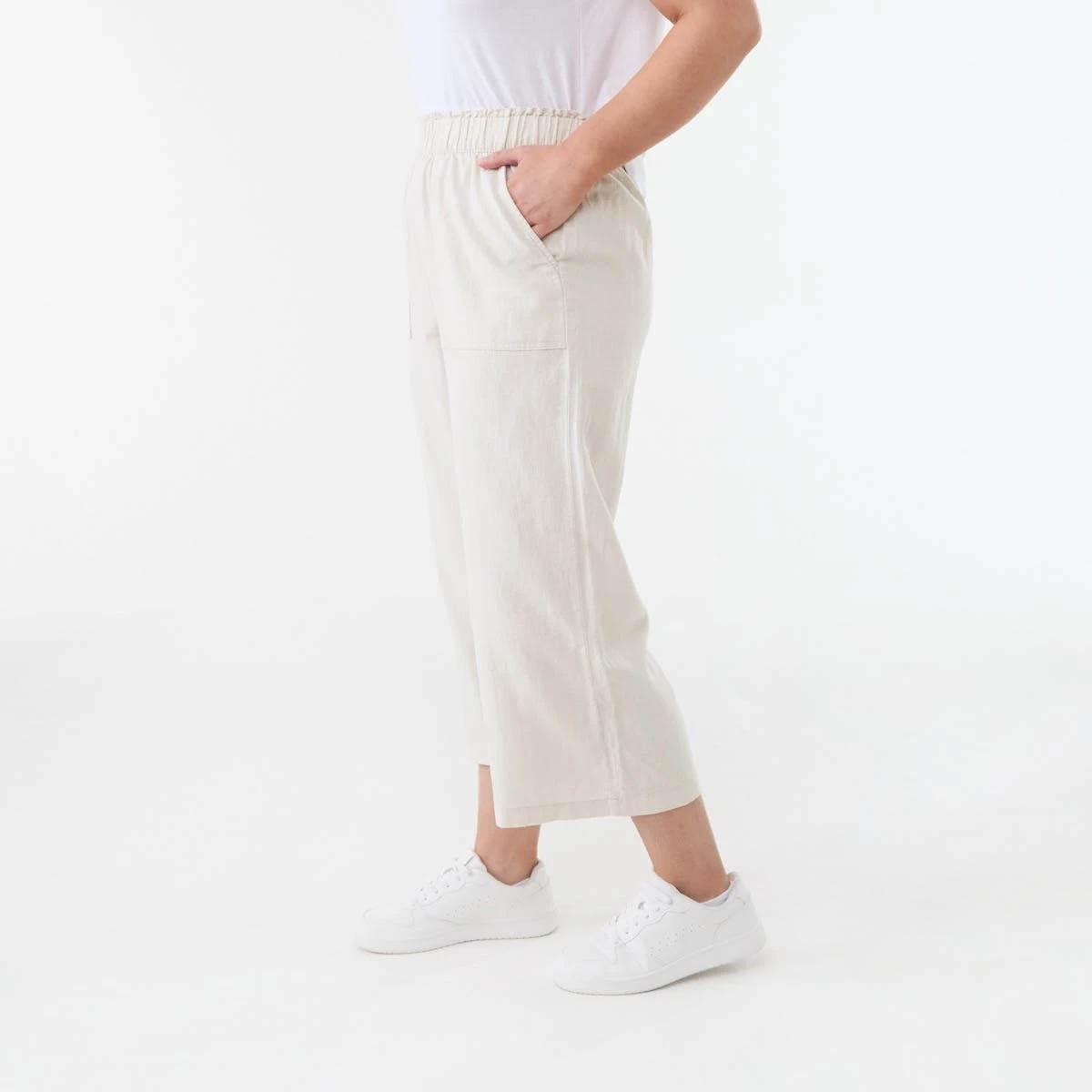 2 Linen Blend Culottes NATURAL BEIGE, 2 of 5