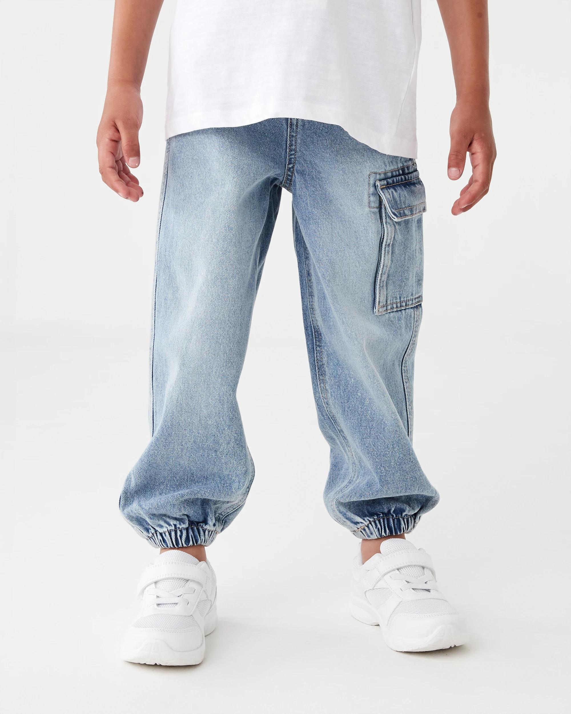 1 Denim Cargo Pants Mid Wash, 1 of 8