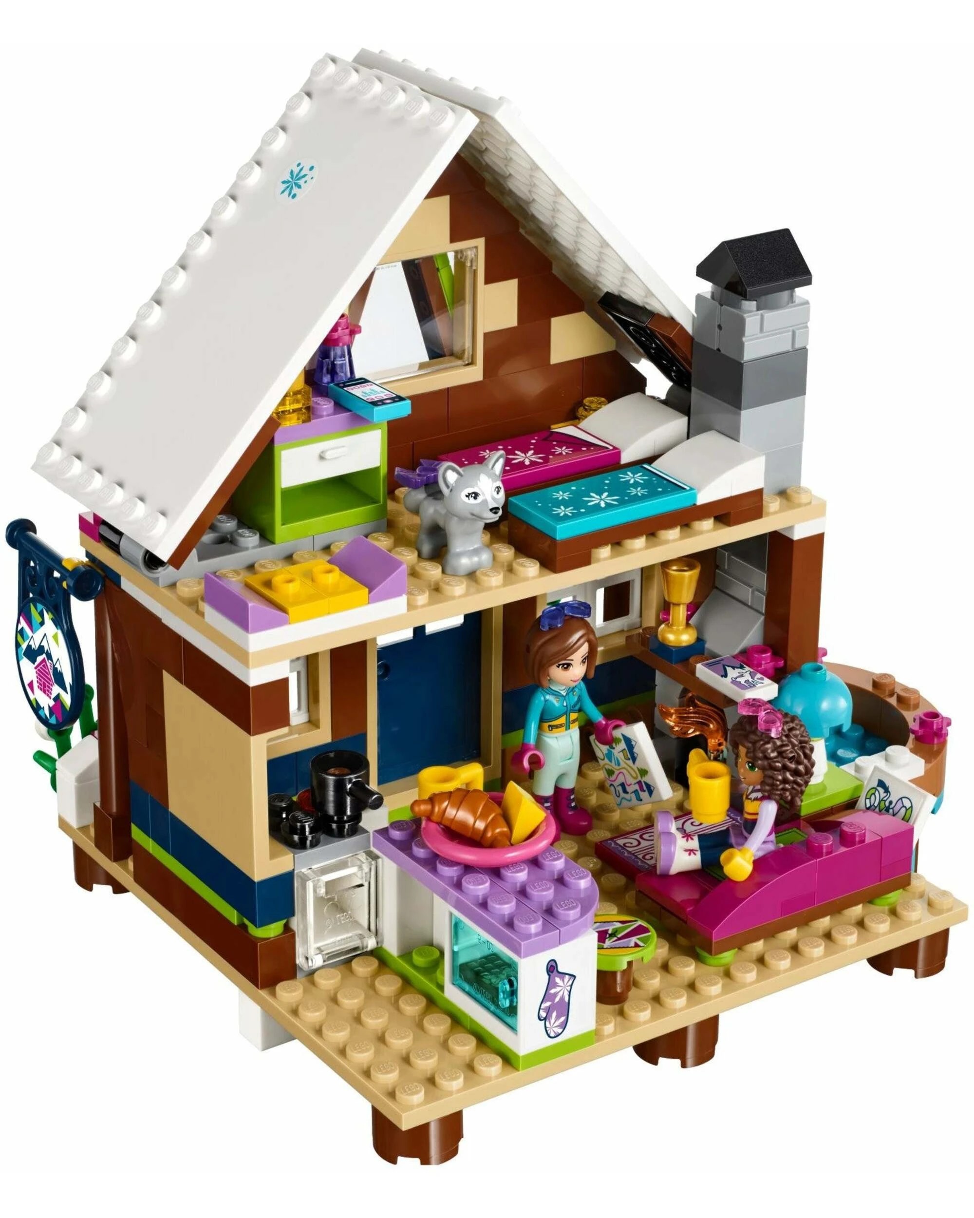 4 LEGO 41323 Snow Resort Chalet with Hot Tub & Snowmobile, 4 of 5