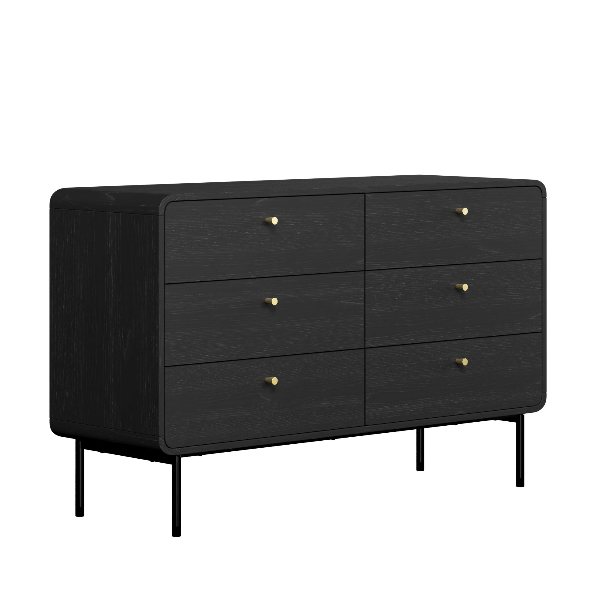 6 Oikiture 6 Chest of Drawers Tallboy Storage Cabinet Dresser - Black, 6 of 9