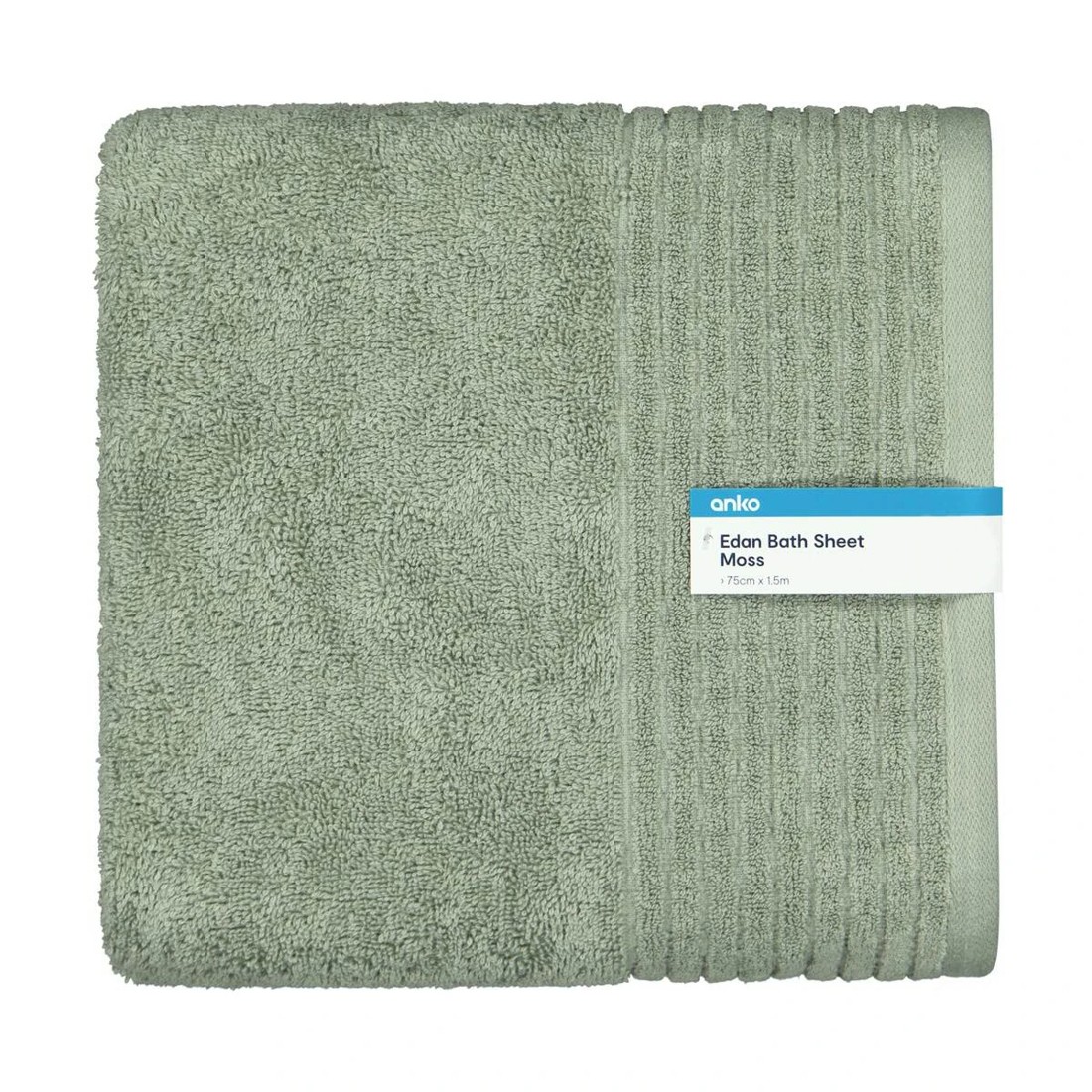 5 Edan Cotton Bath Sheet - Moss, 5 of 6
