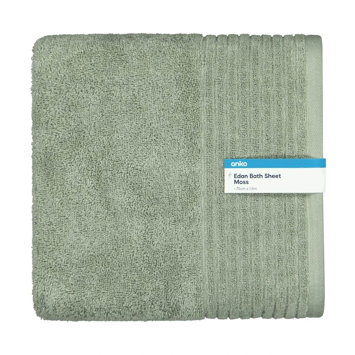 5 Edan Cotton Bath Sheet - Moss, 5 of 6