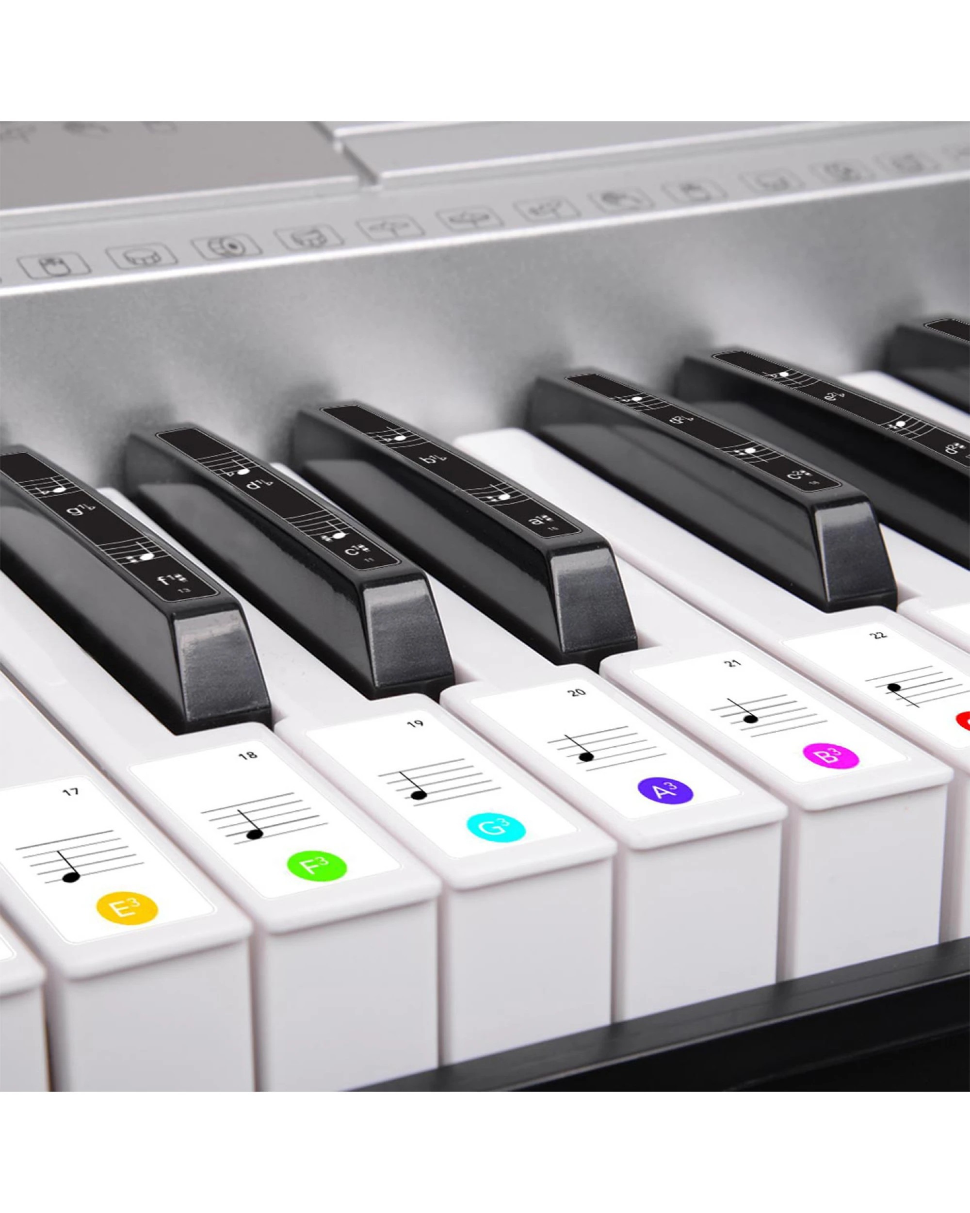 8 Karrera 61 Keys Electronic LED Keyboard Piano with Stand in Silver - Silver, 8 of 8