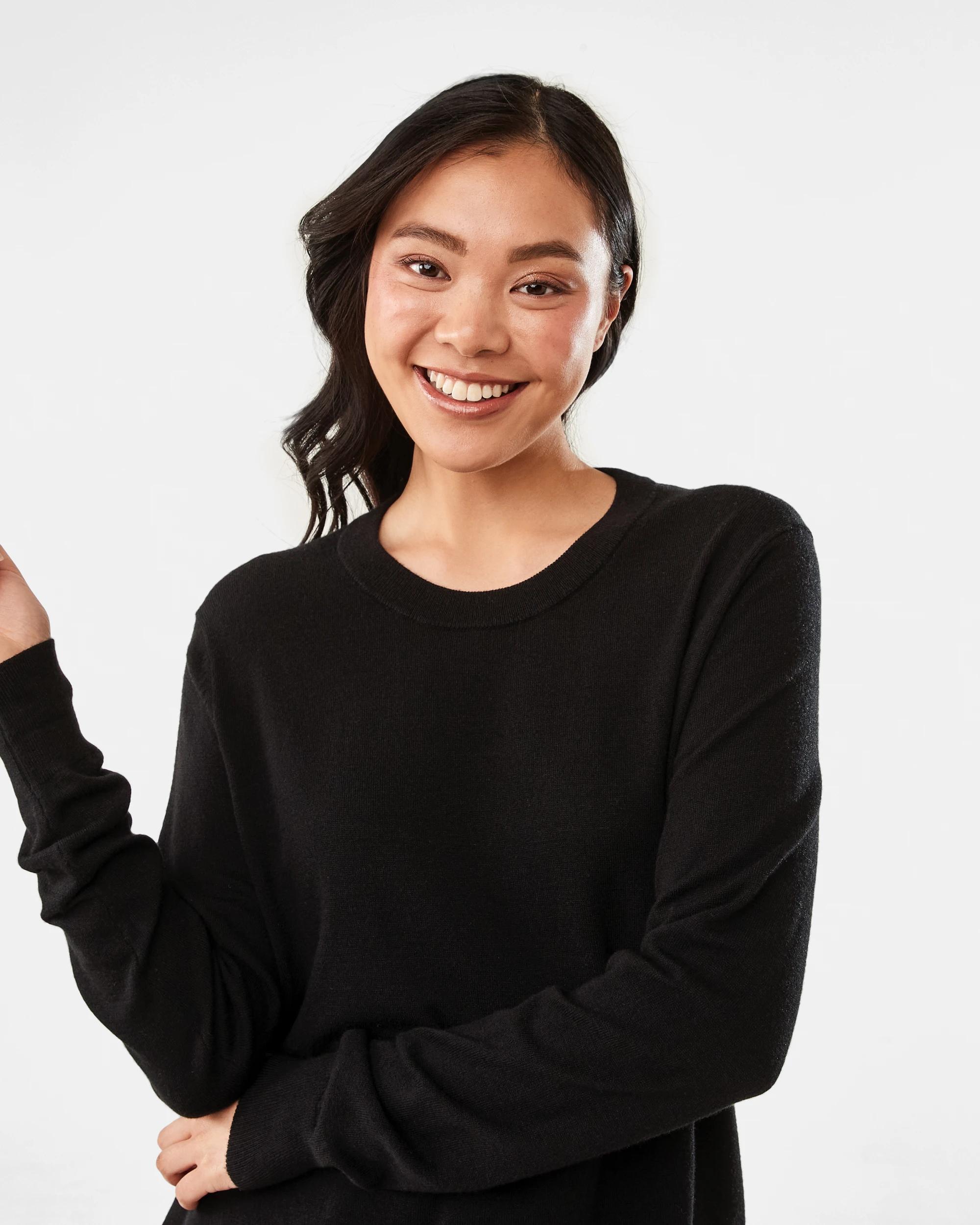 4 Crew Lightweight Jumper Black, 4 of 6