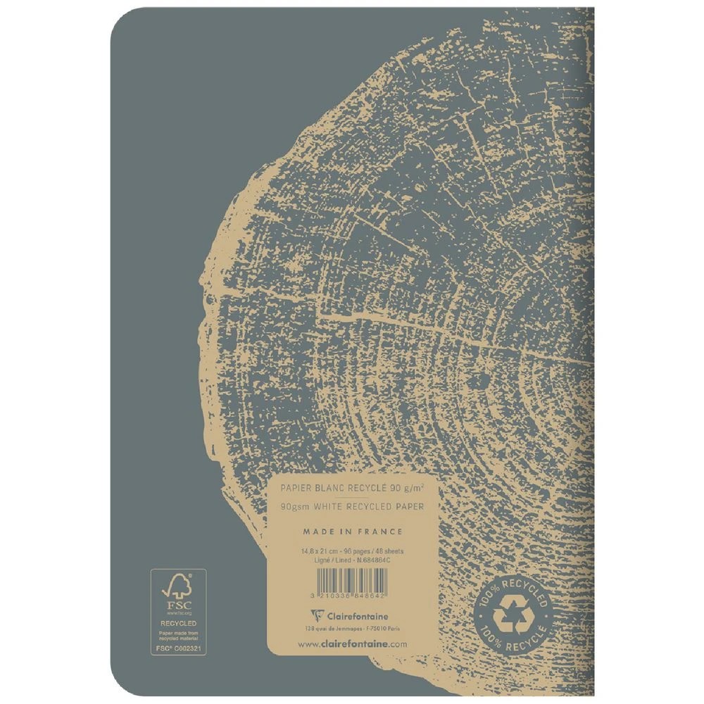 3 Clairefontaine Forever A5 Notebook Ruled 96 Page Grey, 3 of 5