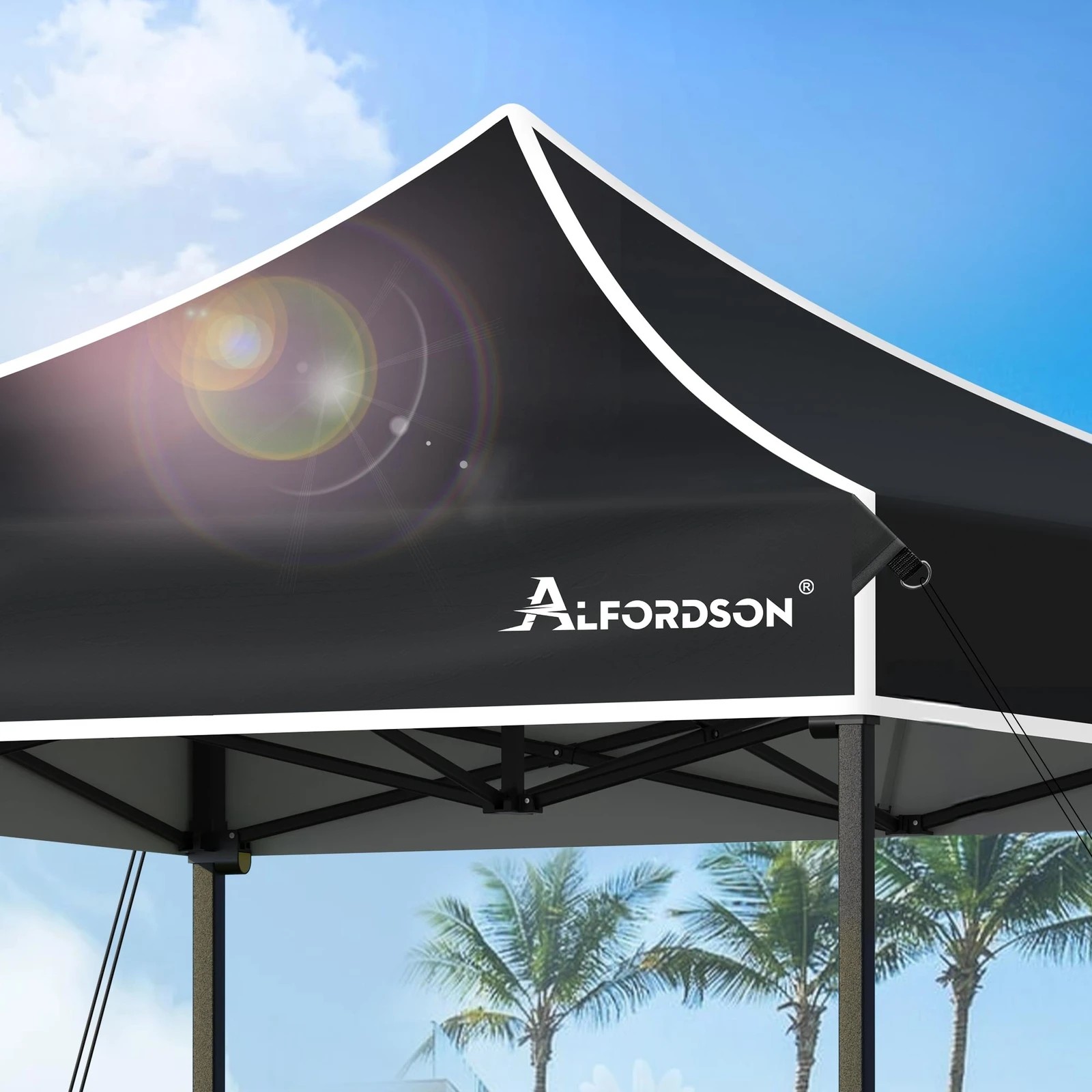 5 Alfordson Gazebo 3x3m Pop Up Marquee Canopy - Black, 5 of 10