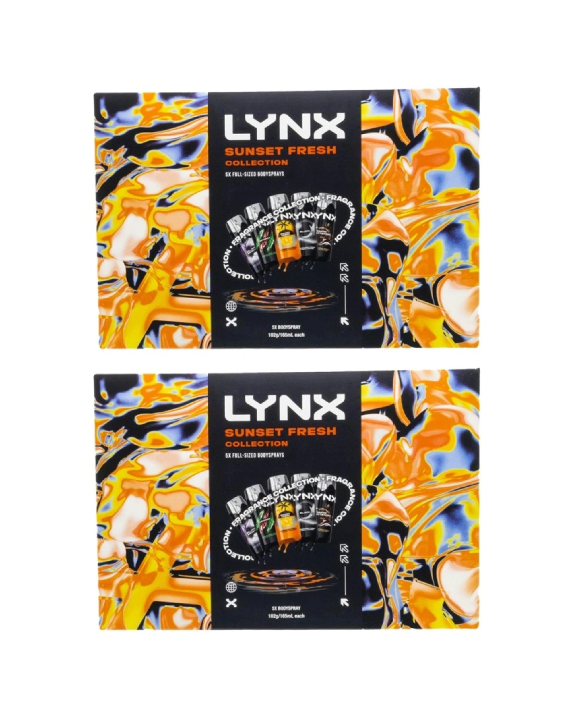 1 Lynx 2pk 5pc Body Spray Variety Set Sunset Fresh Collection 165ml - Multi, 1 of 3