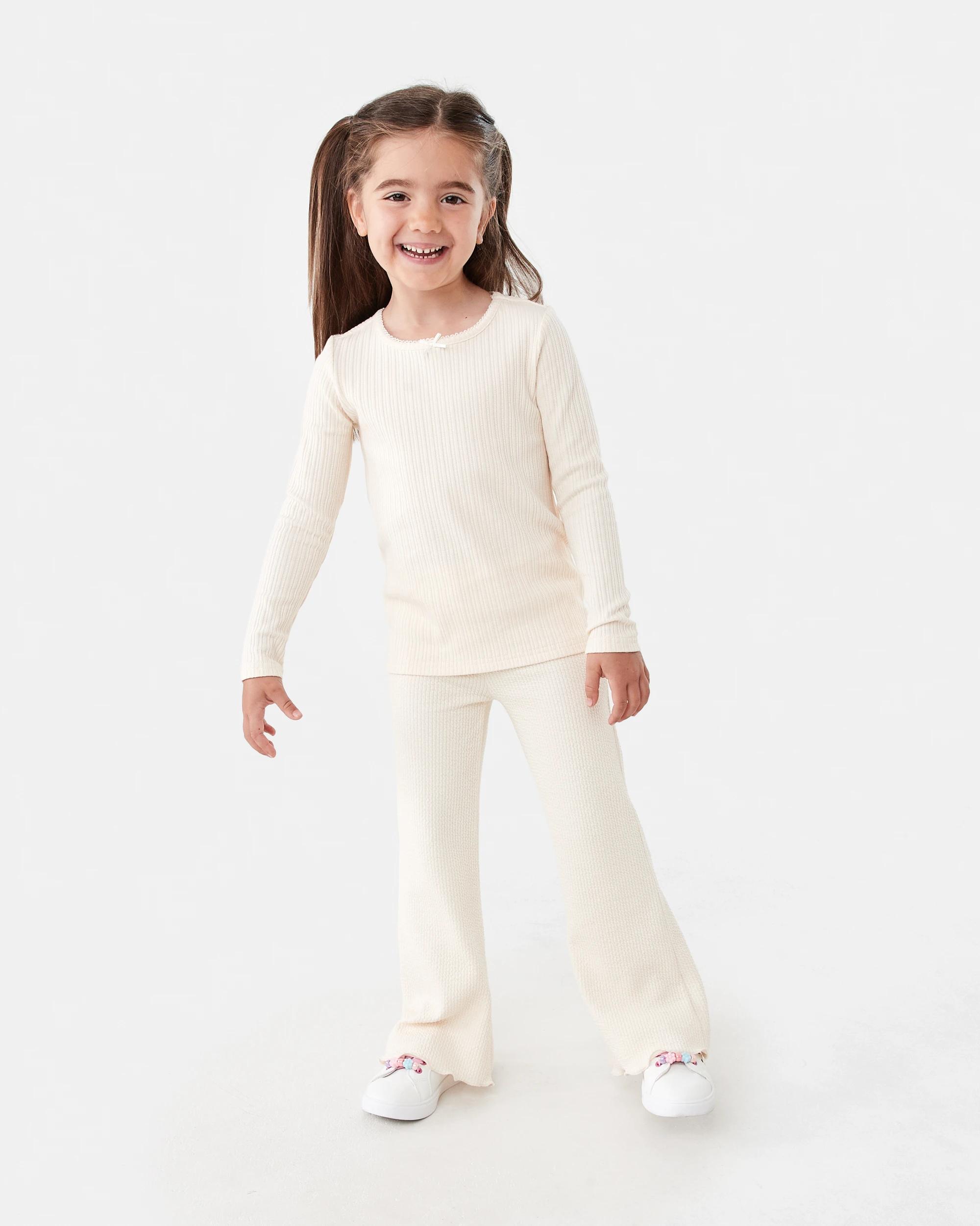 5 Jacquard Flared Leggings Butter Bge, 5 of 6
