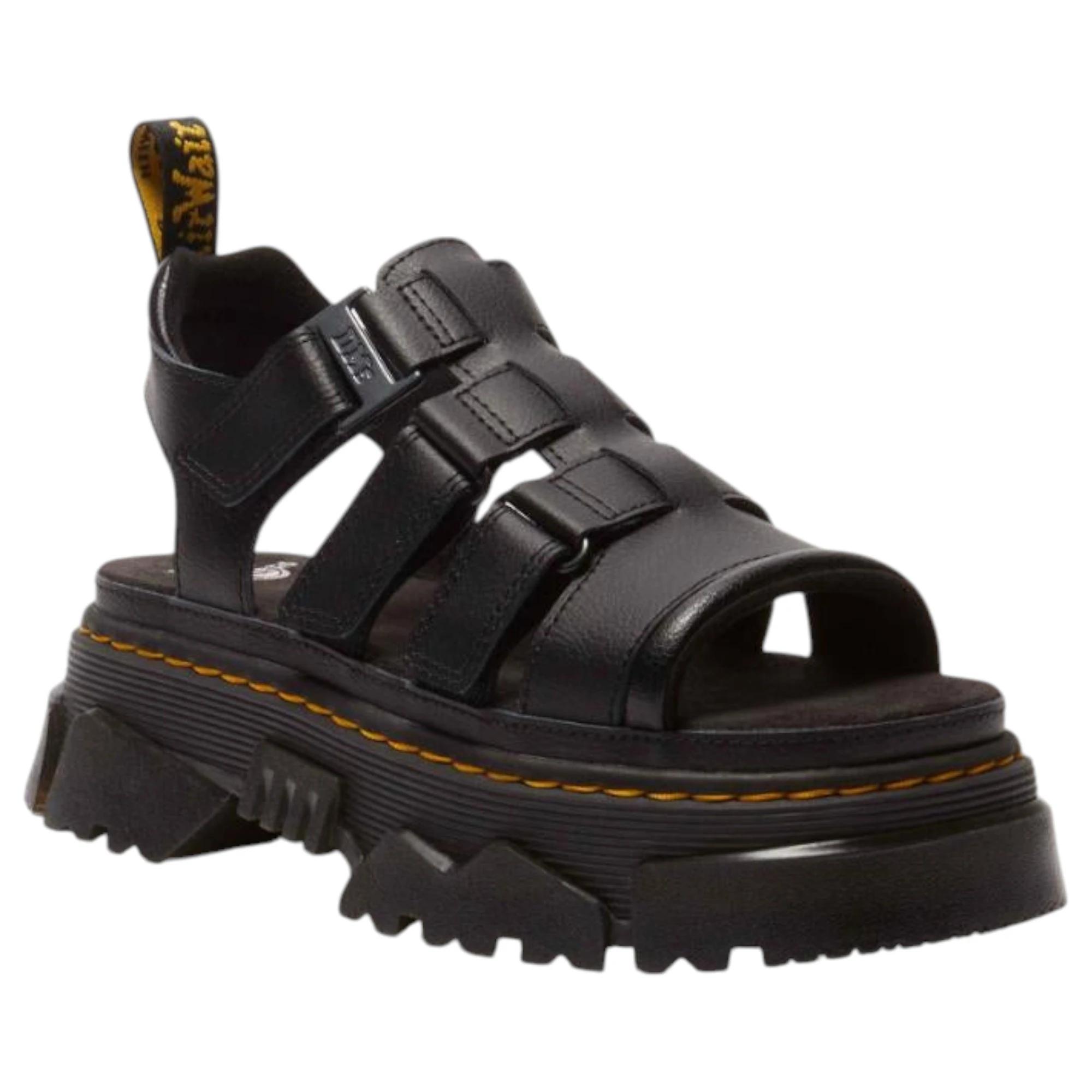 1 Dr. Martens Womens Mattison 3 Strap Athena Sandals BLACK ATHENA, 1 of 9