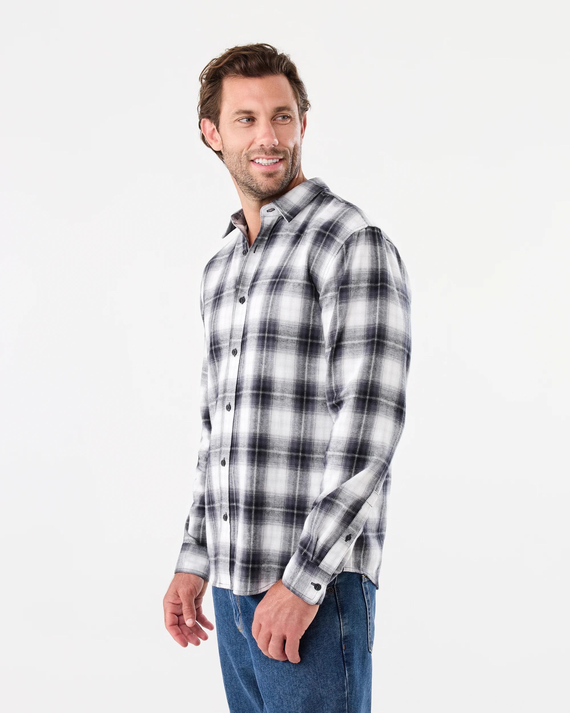 2 Long Sleeve Brushed Shirt Nvy Check, 2 of 7