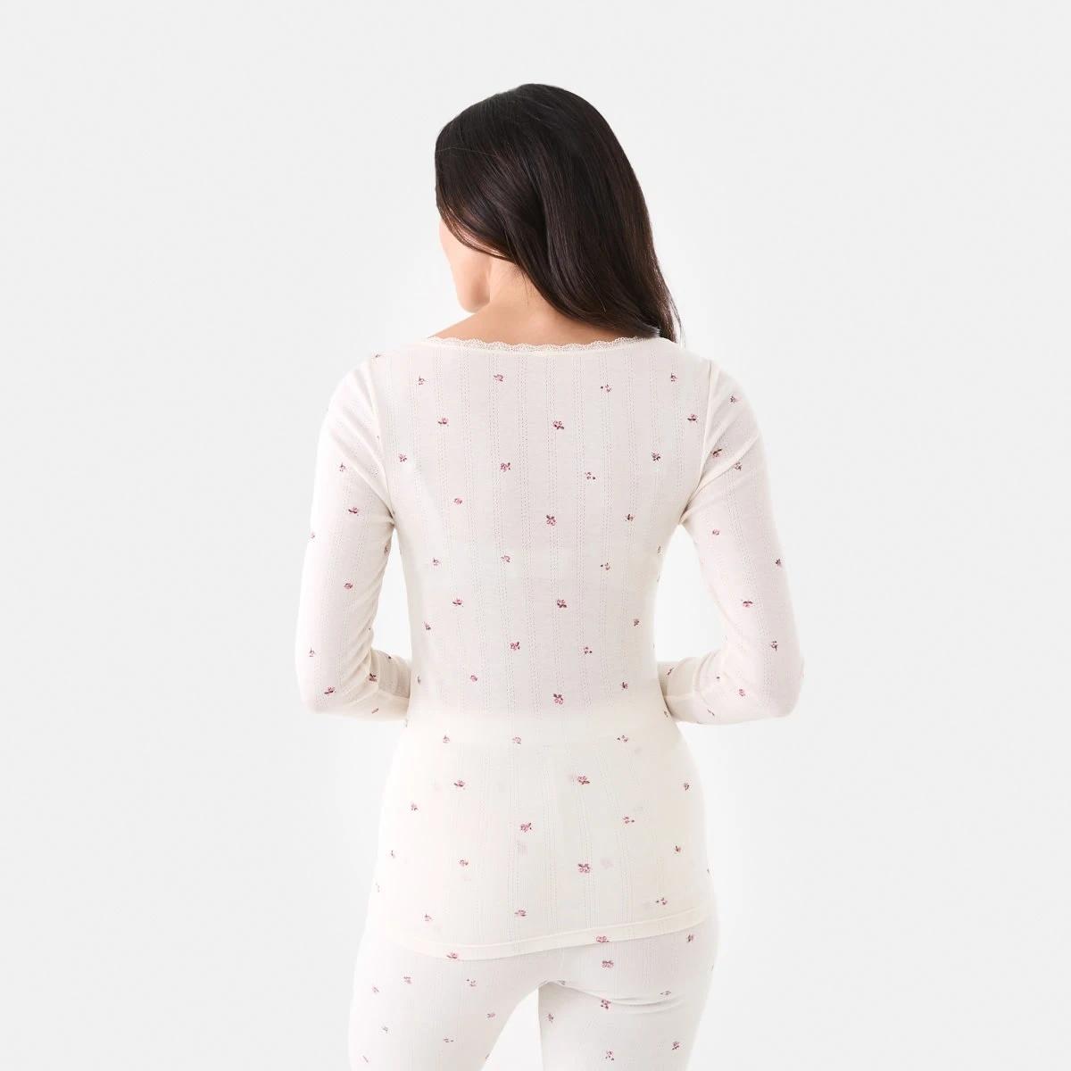 4 Pointelle Long Sleeve Top Wntr Ditsy, 4 of 6