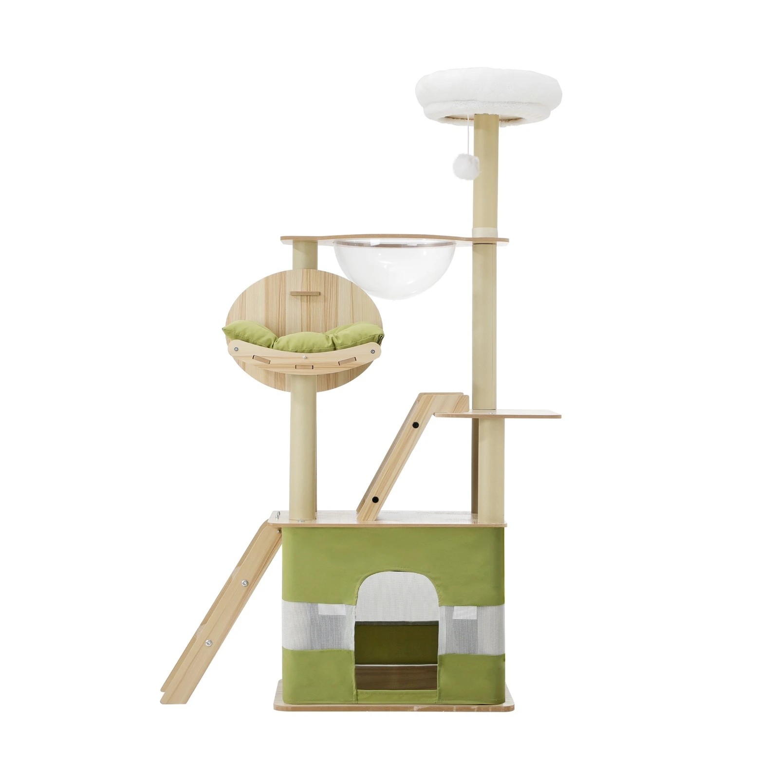 6 Alopet Cat Tree Tower Scratching Post Scratcher 152cm Condo House Bed Furniture
 - Natural, 6 of 8