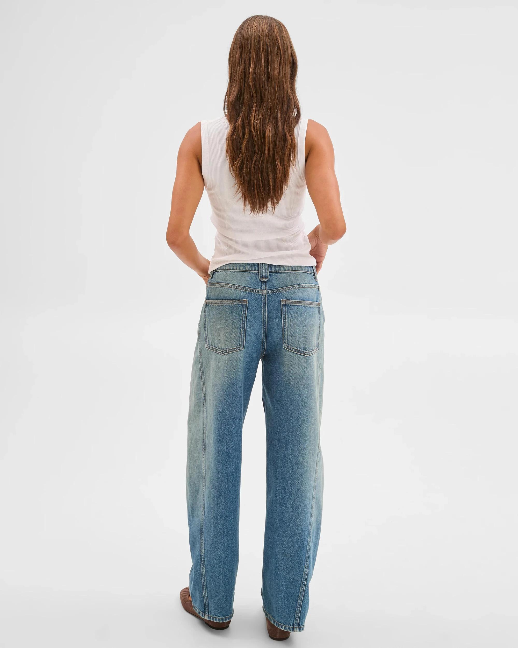 8 Lily Loves Barrel Leg Denim Jeans OKINAWA BLUE, 8 of 8
