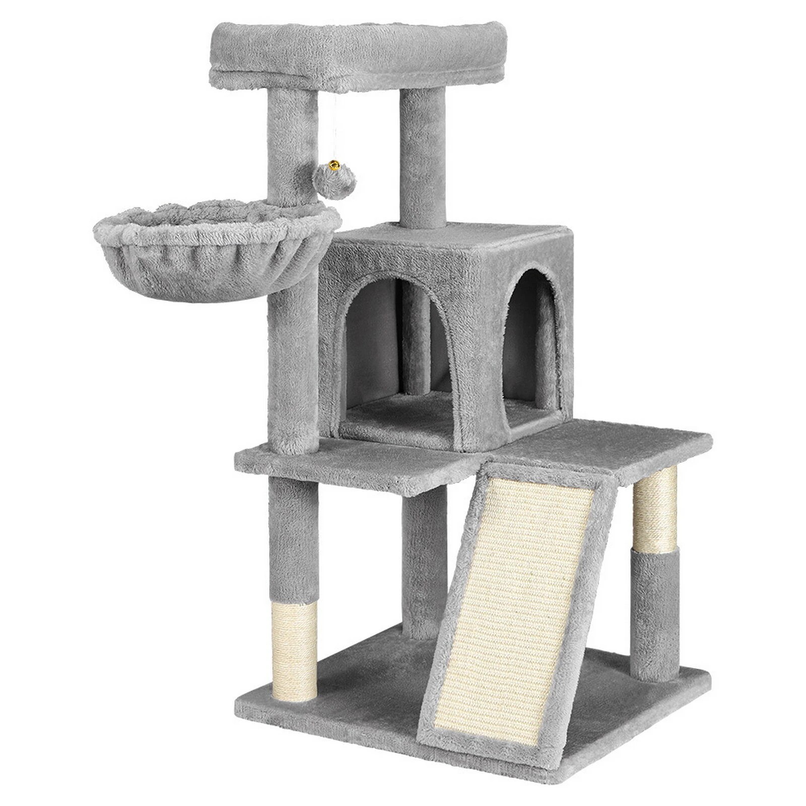 1 Beastie Cat Tree Scratching Post Scratcher Tower Condo House Furniture Wood 100cm - Grey, 1 of 7