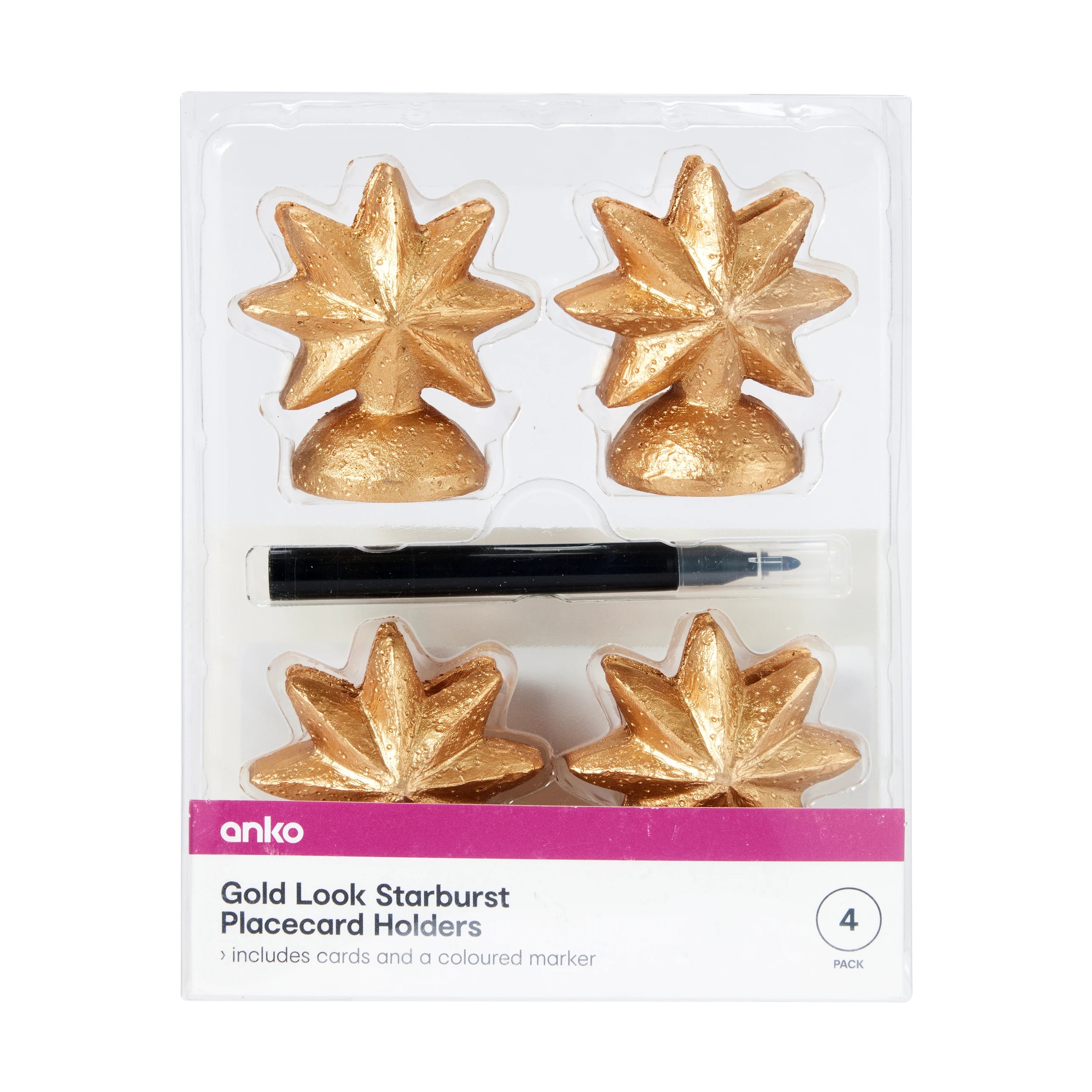 7 4 Pack Gold Look Starburst Placecard Holders, 7 of 8