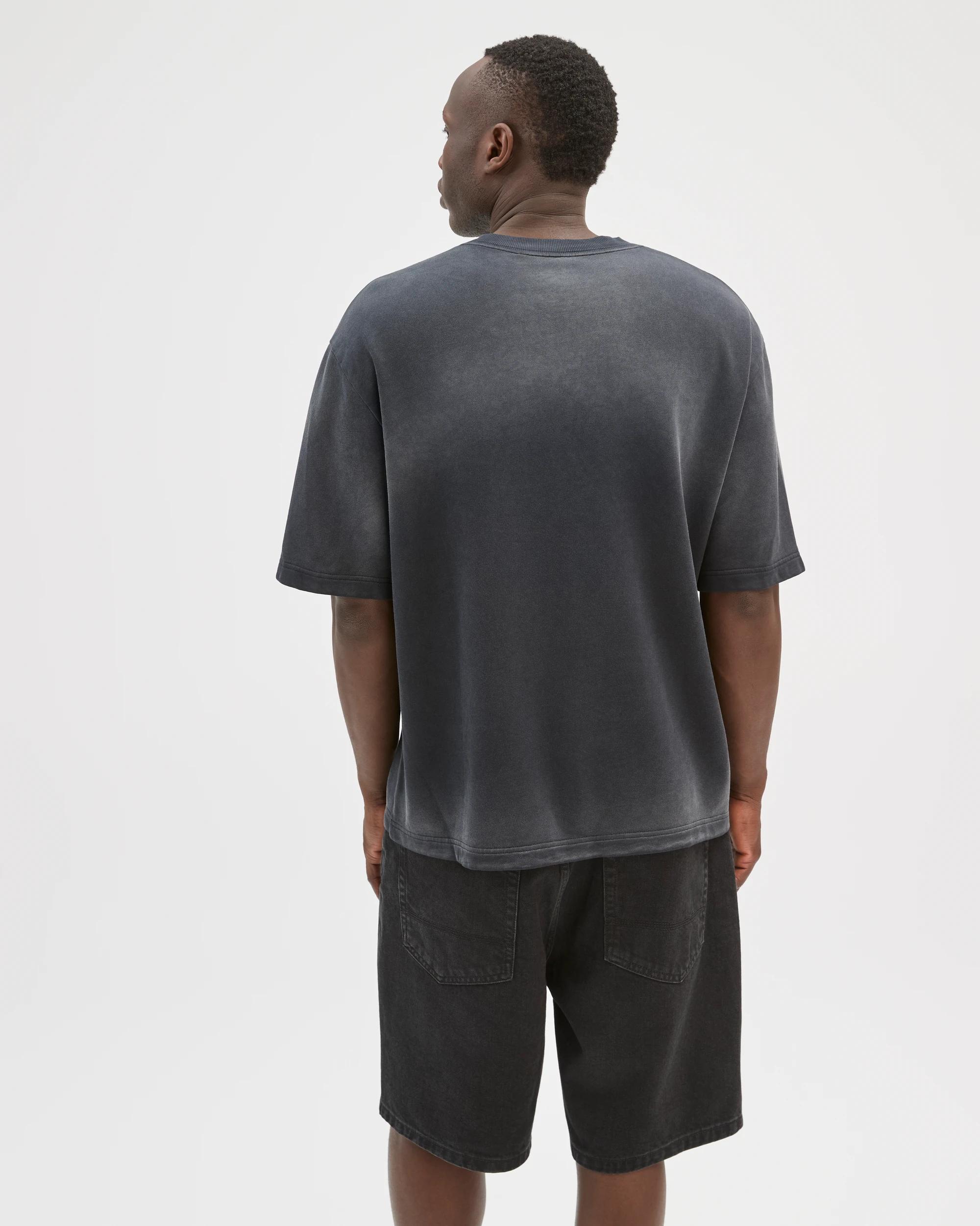 5 Commons Australian Cotton Oversized Washed T-Shirt BLACK SPRAY, 5 of 5