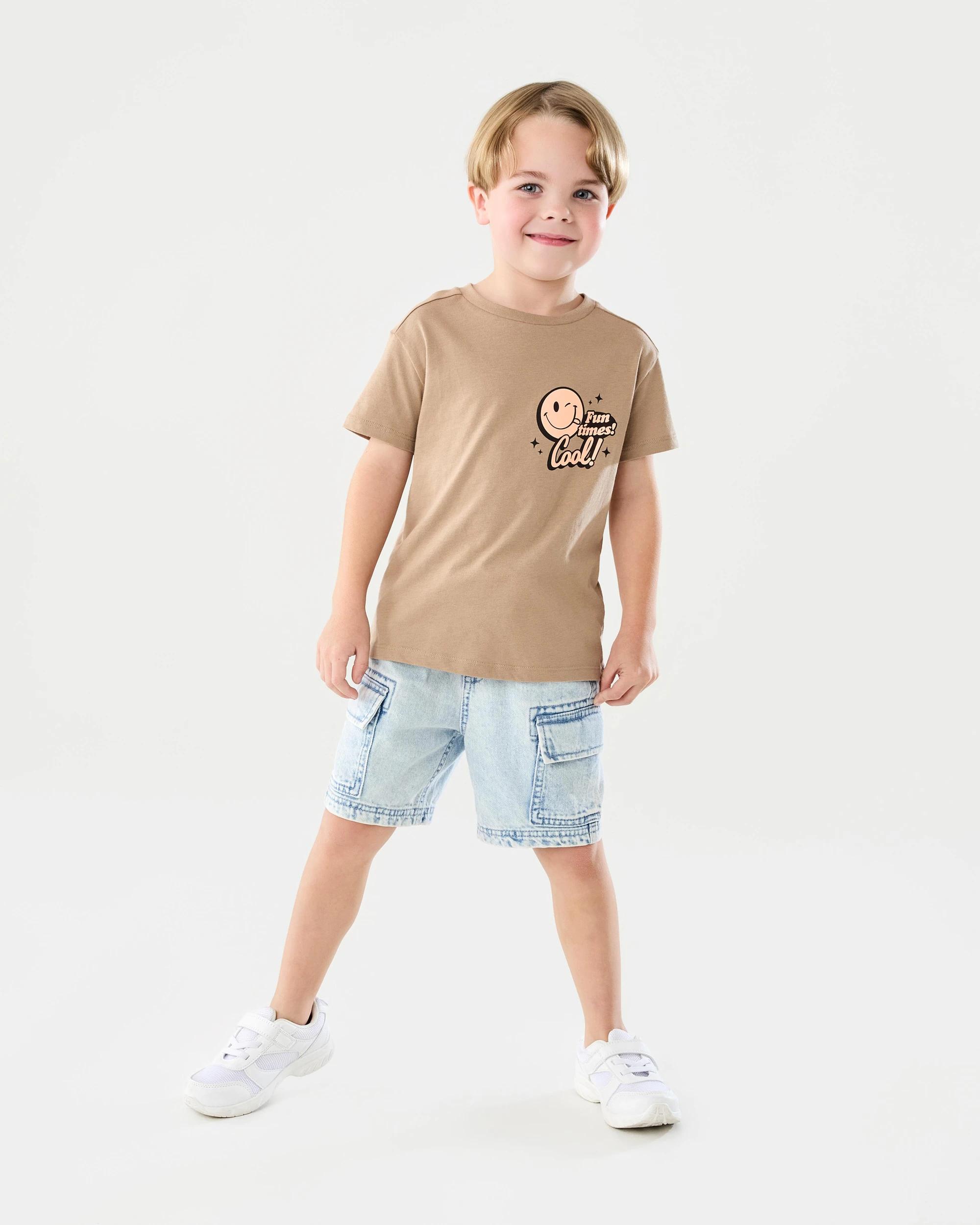 6 Chest Print T-shirt Bge Smiley, 6 of 10